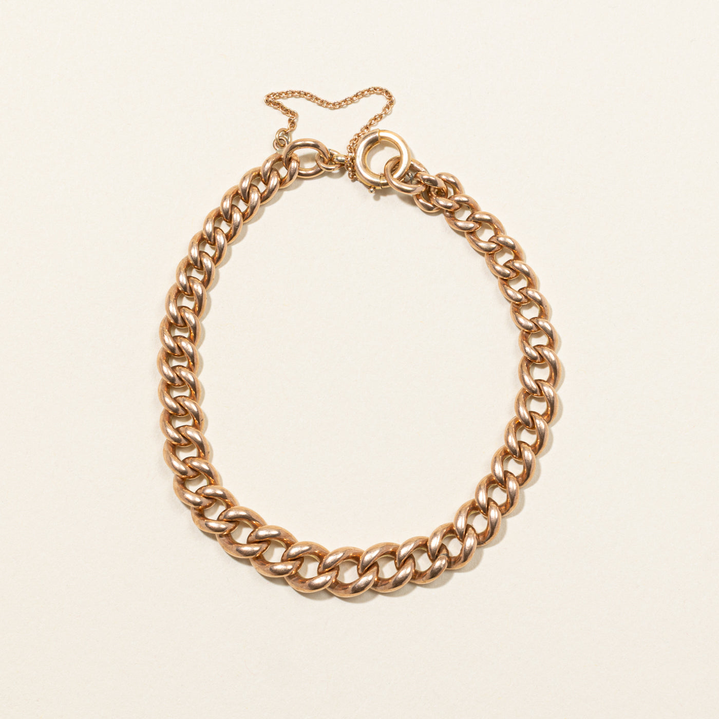 9k Rose Gold Curb Link Bracelet | 8"