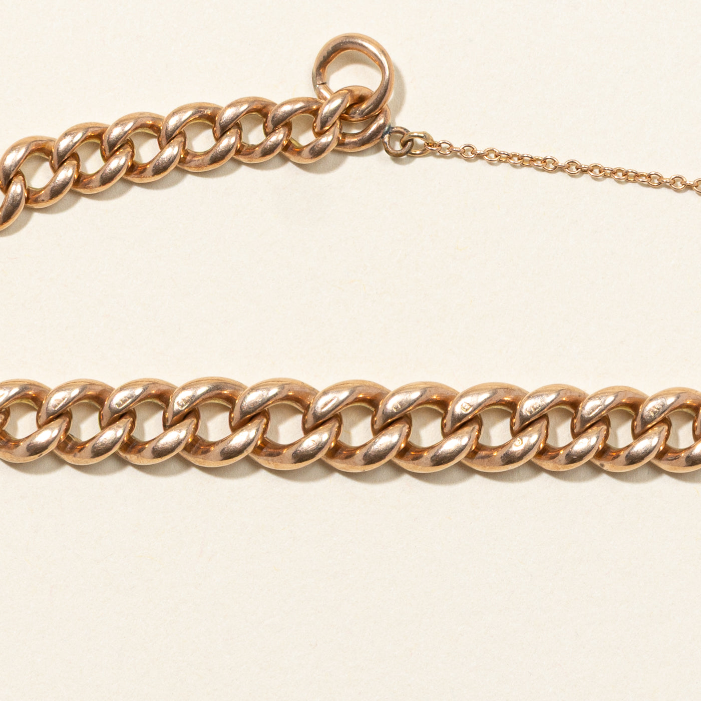 9k Rose Gold Curb Link Bracelet | 8"