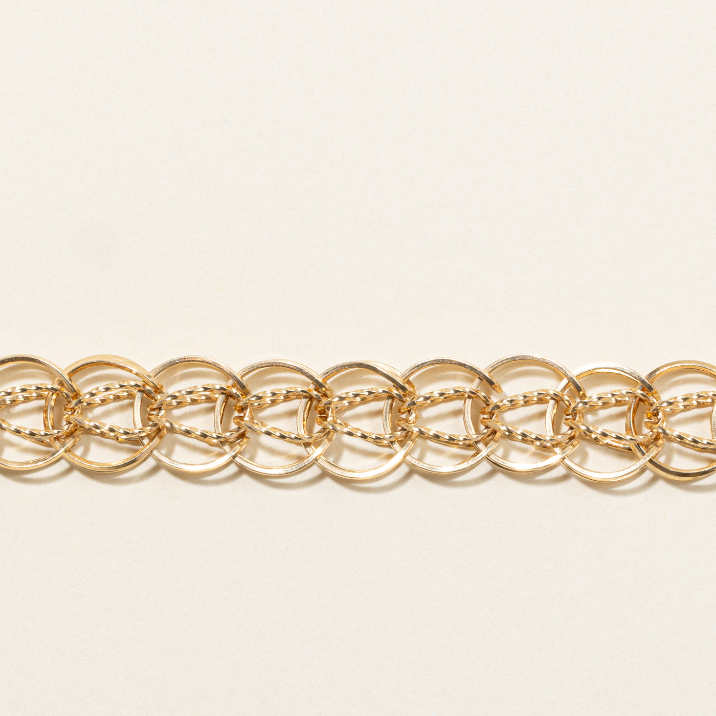 14k Rose Gold Circle Link Bracelet | 7.75"