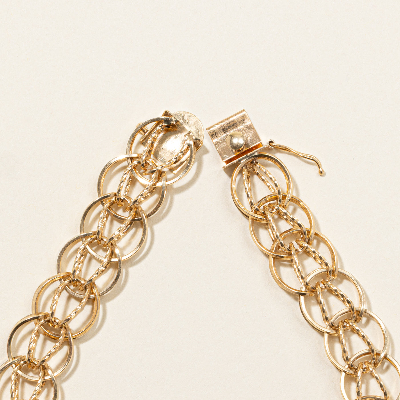 14k Rose Gold Circle Link Bracelet | 7.75"