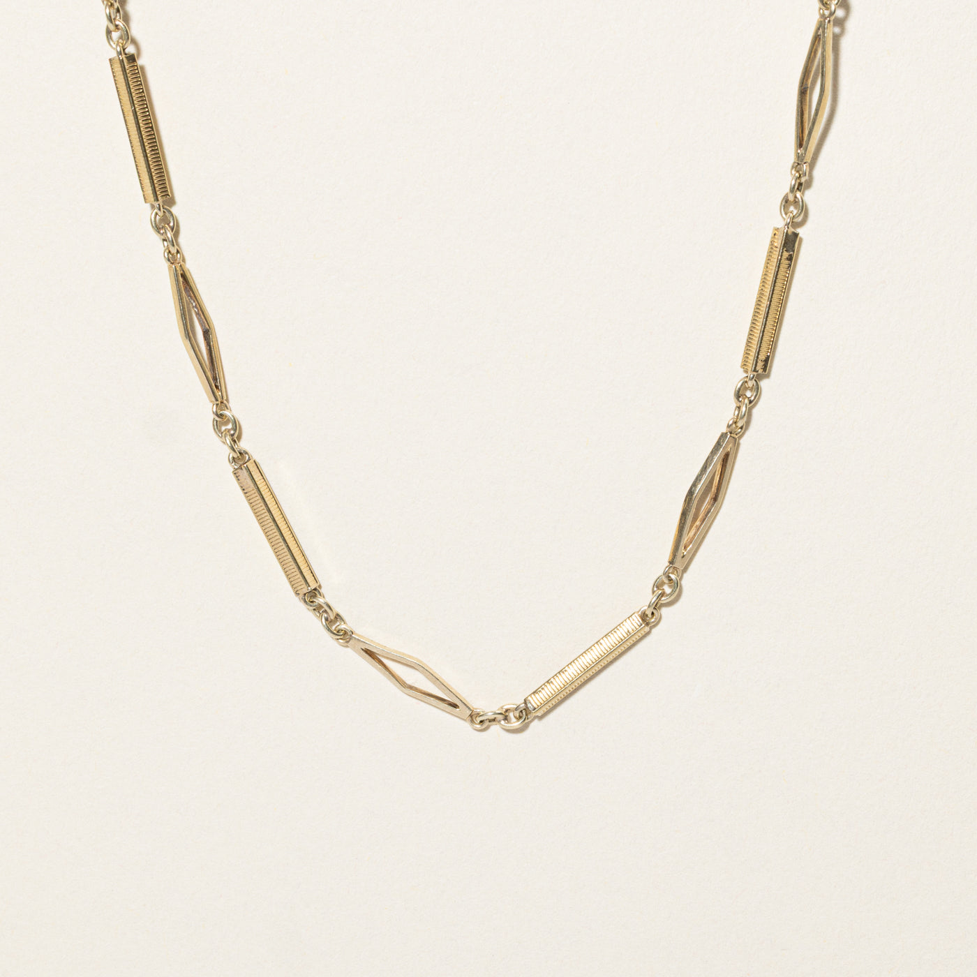10k Yellow Gold Bar Link Chain | 13.25"