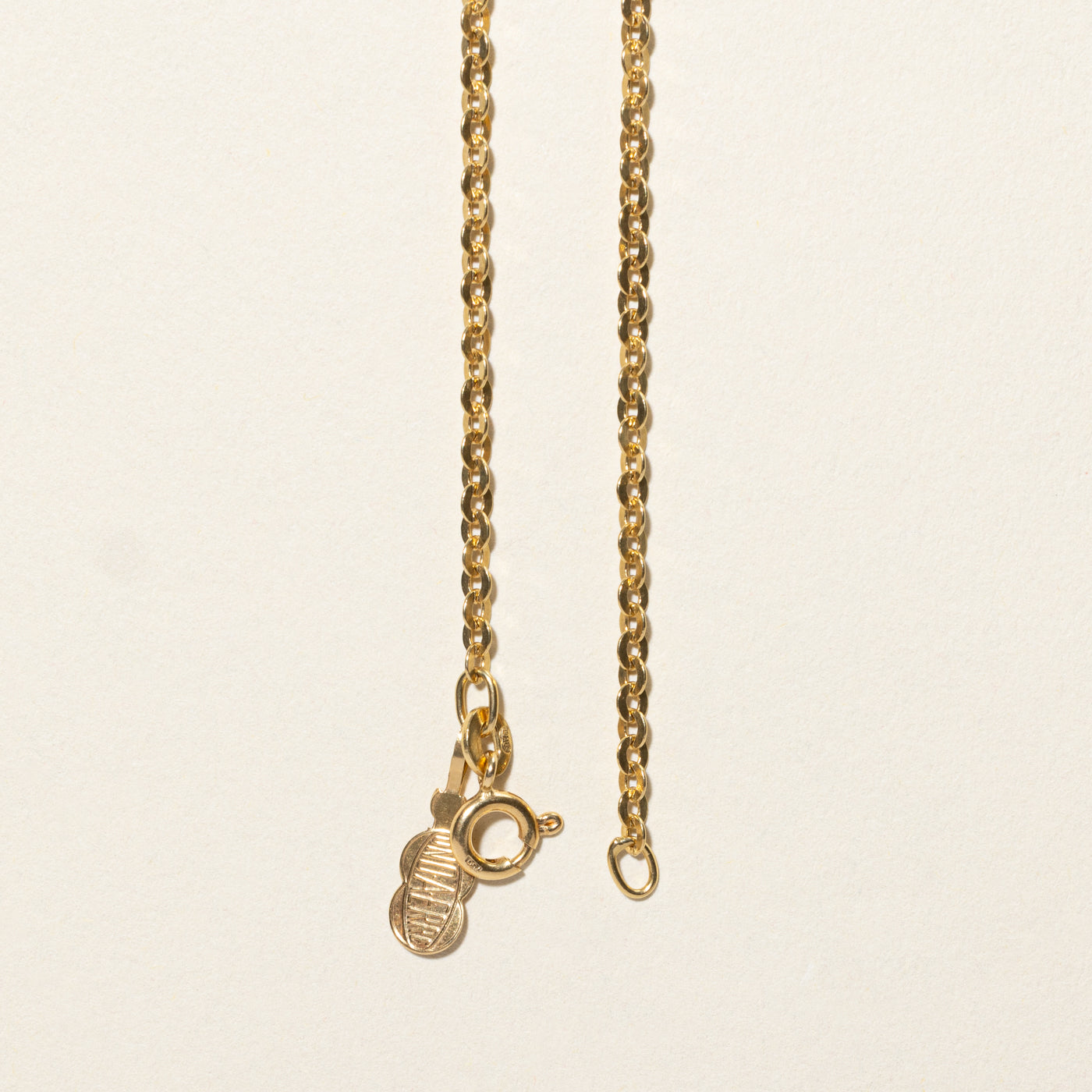 18k Yellow Gold Flat Cable Chain | 16"