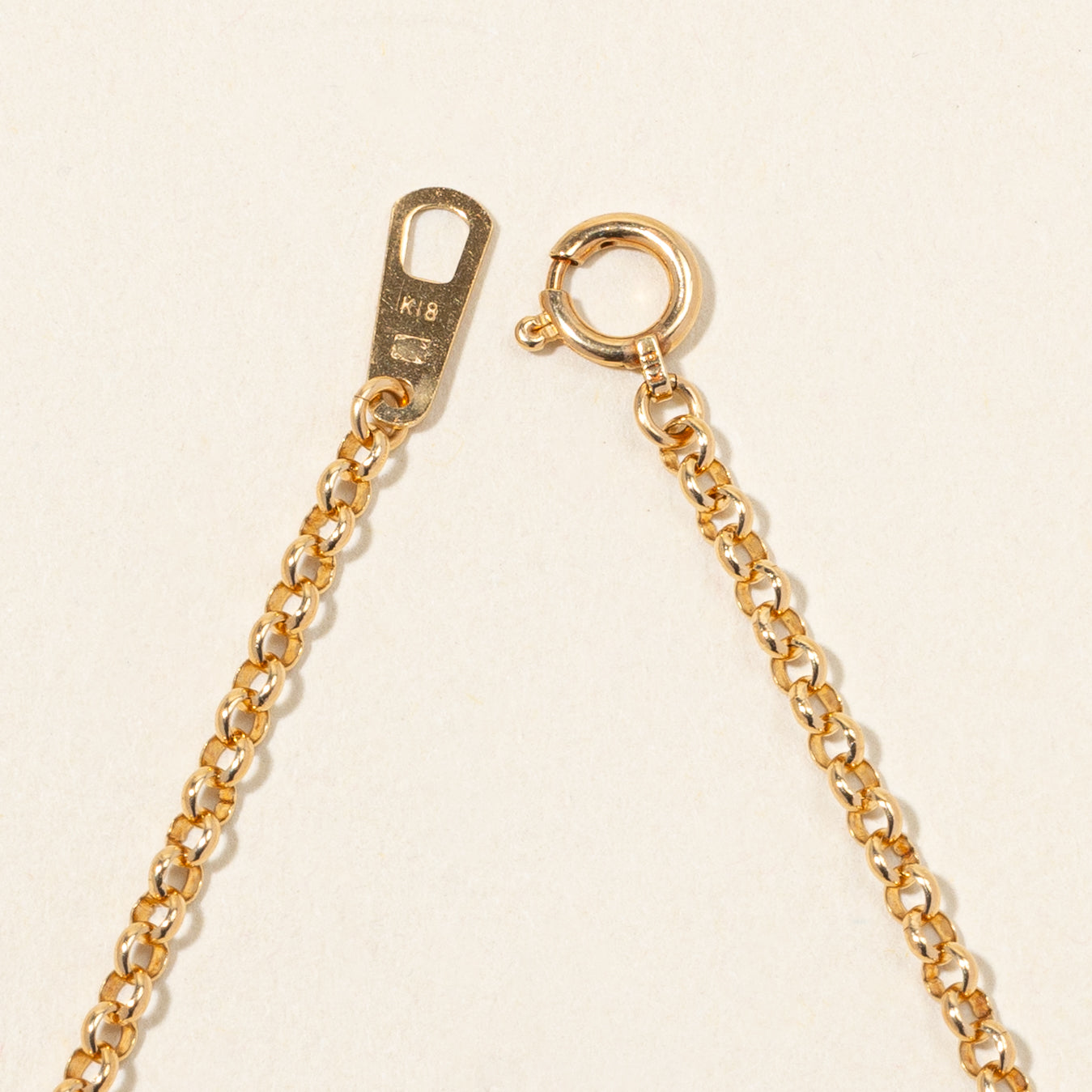 18k Rose Gold Bead Charm Cable Link Bracelet | 7"