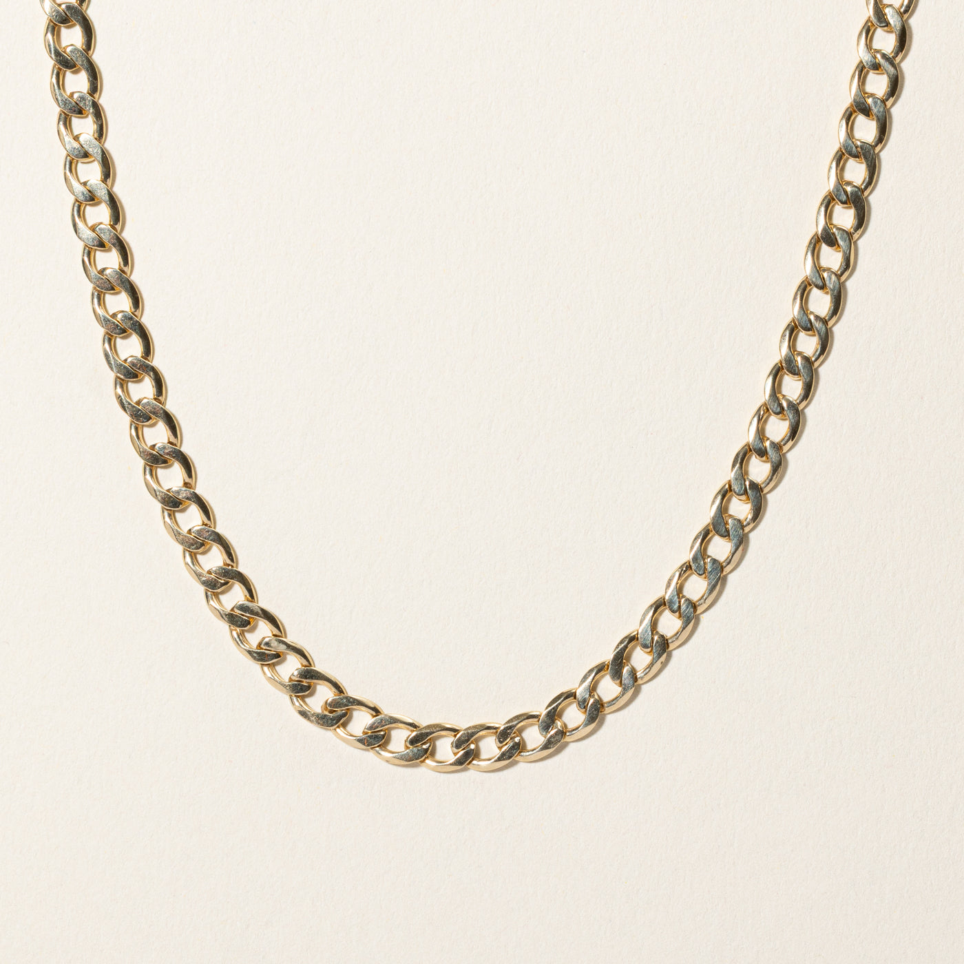10k Yellow Gold Curb Link Chain | 20"