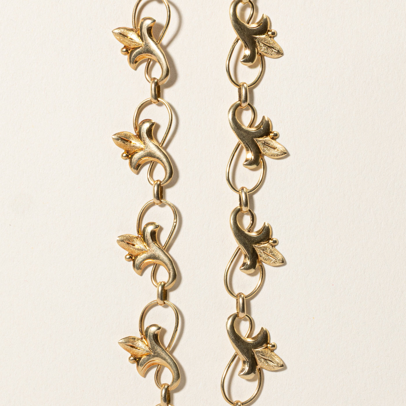 14k Yellow Gold Scrollwork Chain Necklace | 18.75"
