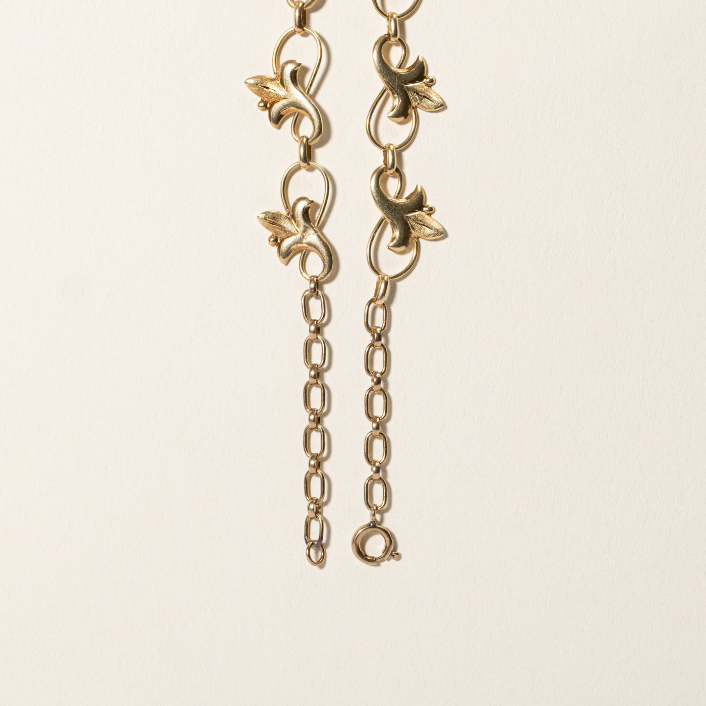 14k Yellow Gold Scrollwork Chain Necklace | 18.75"