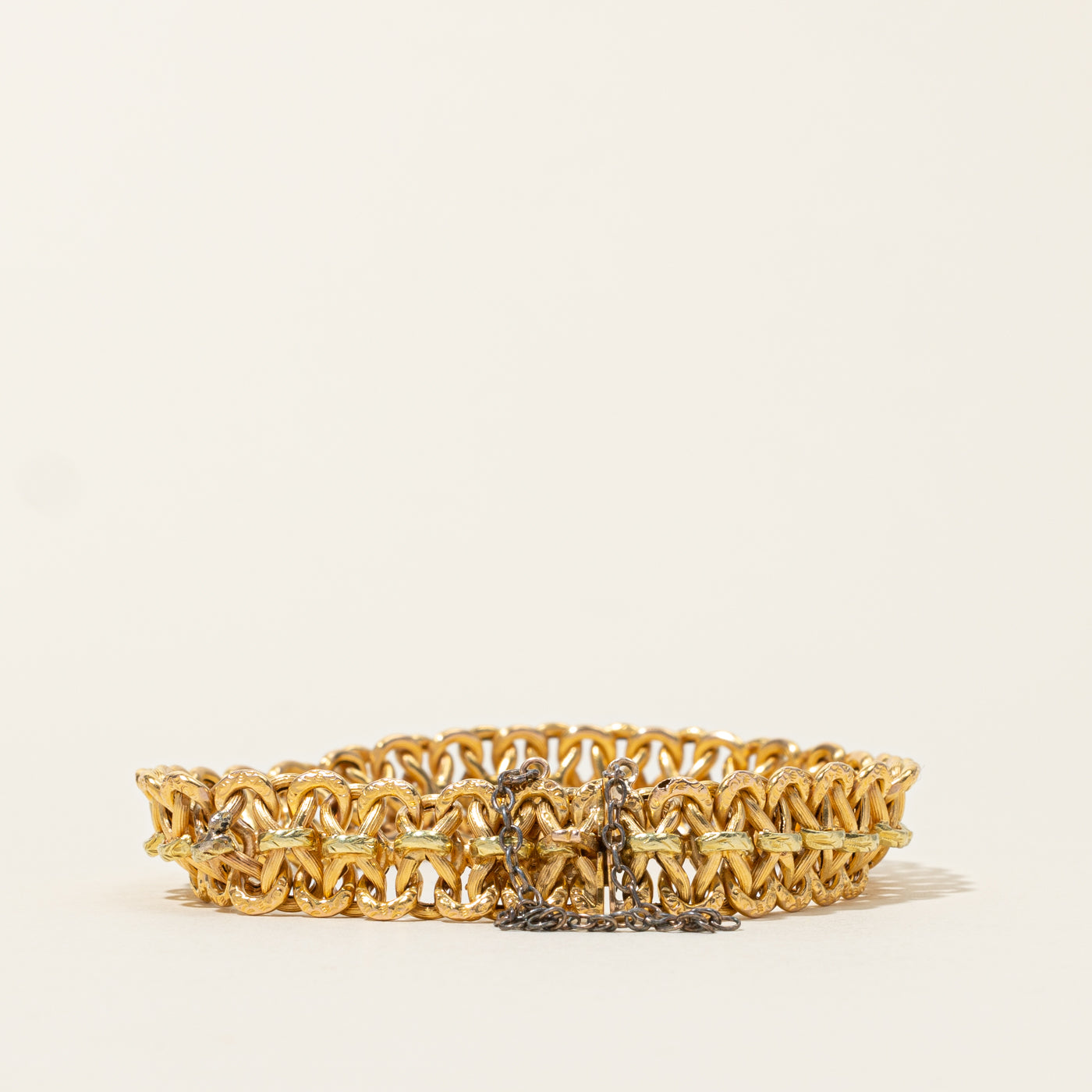 20k Yellow Gold Elongated Byzantine Chain Bracelet | 7.75"