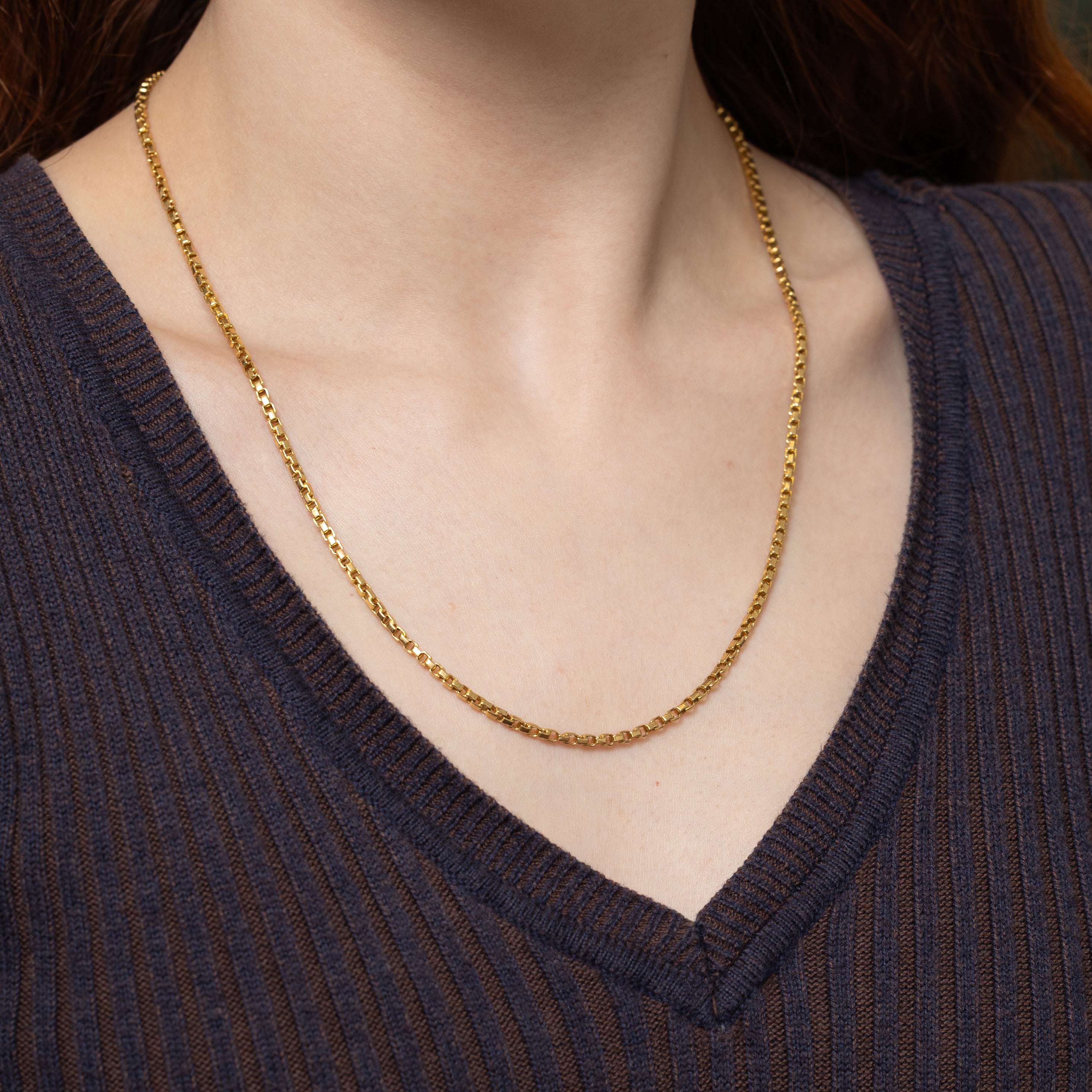 18k Yellow Gold Box Link Chain | 21"