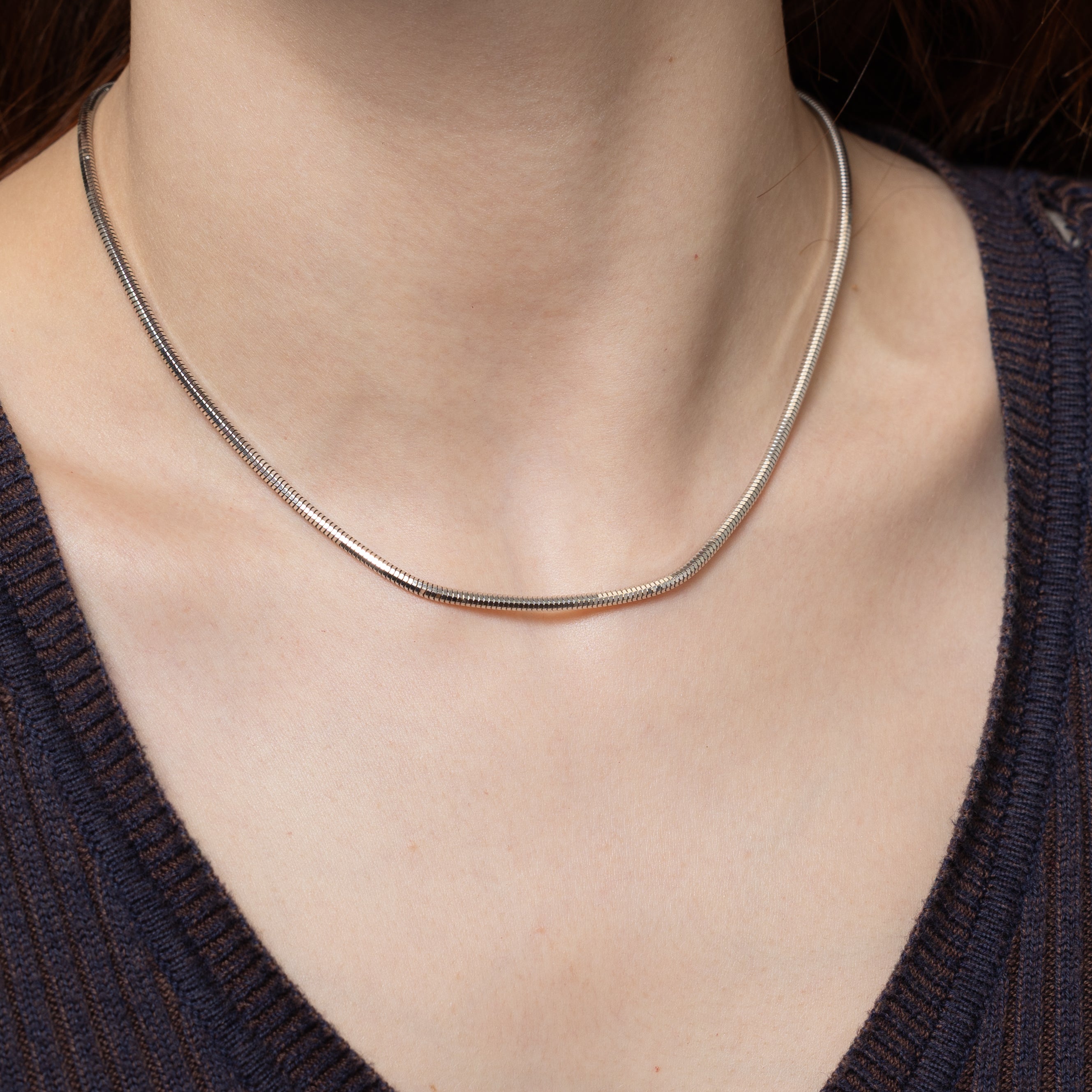 18k White Gold Snake Chain | 16.75"