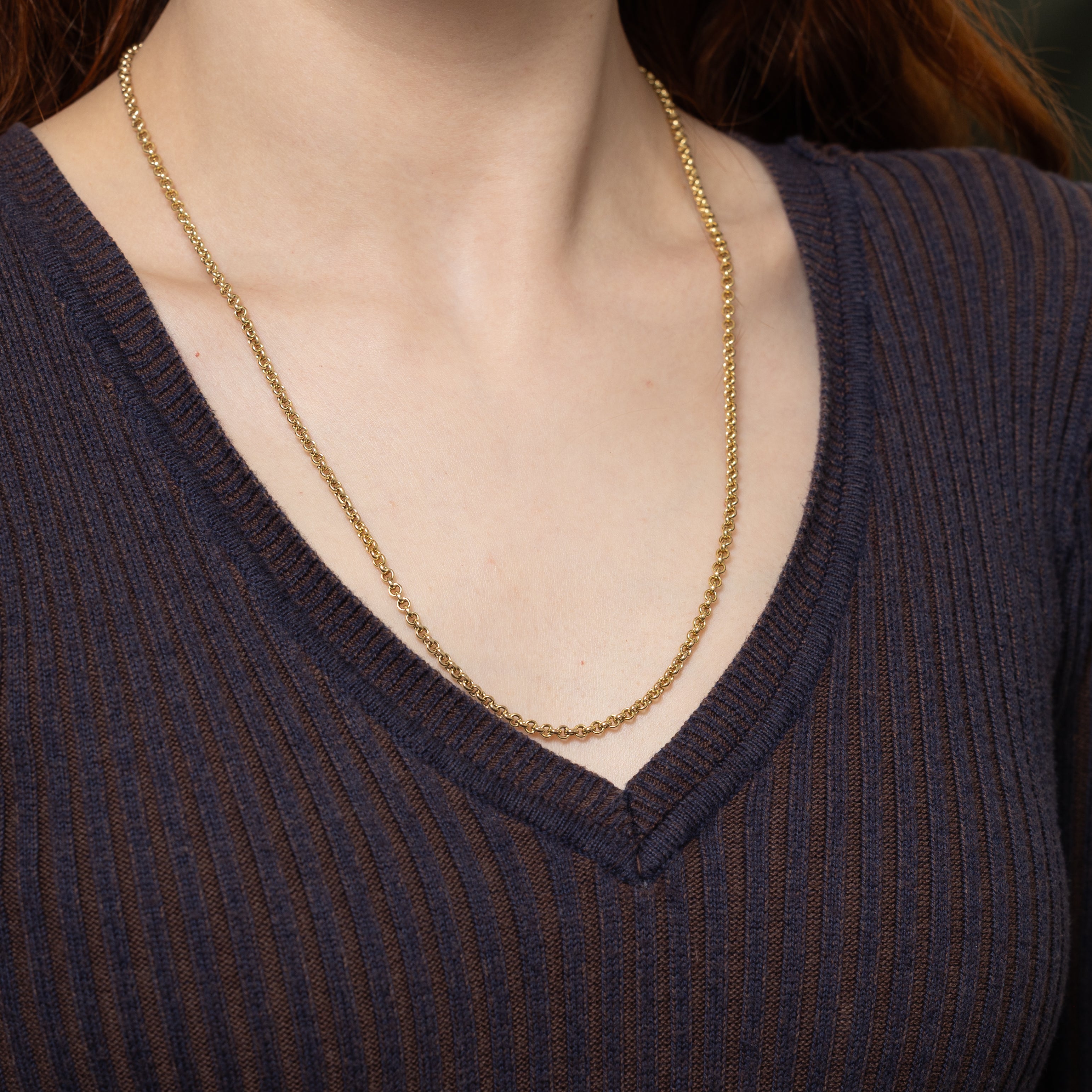 20k Yellow Gold Rolo Chain | 22.25"