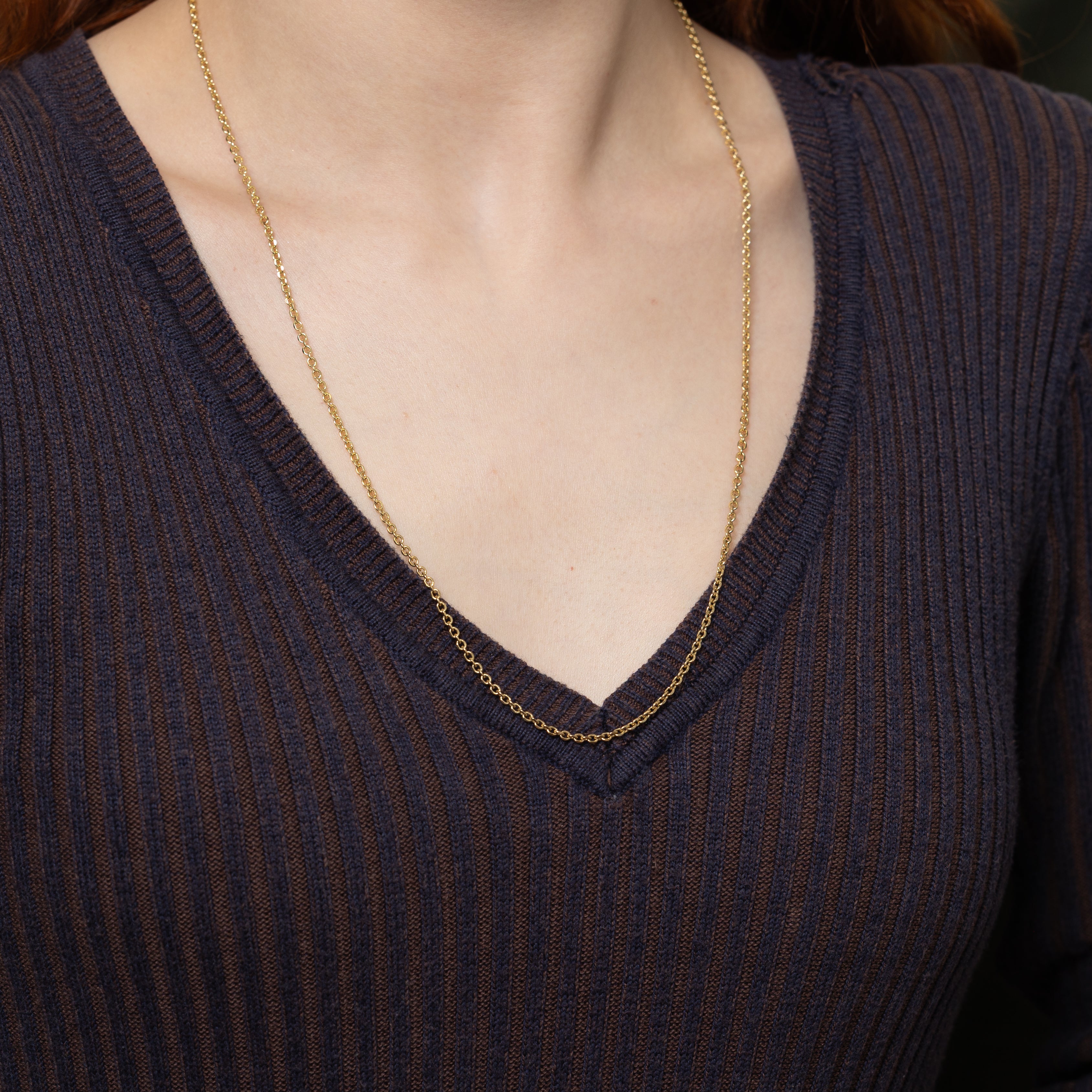 10k Yellow Gold Cable Link Chain | 24.5"