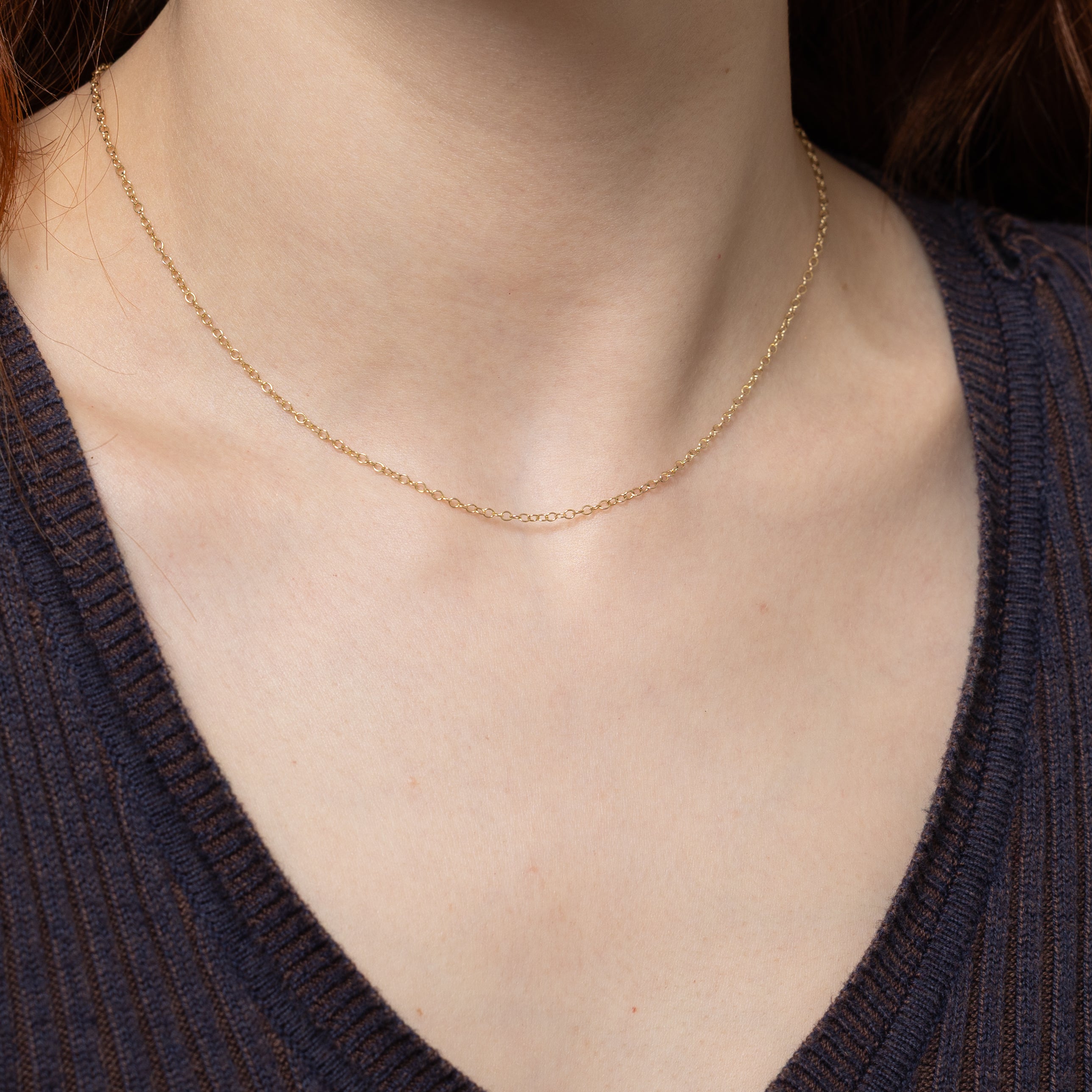 9k Yellow Gold Cable Link Chain | 15.75"
