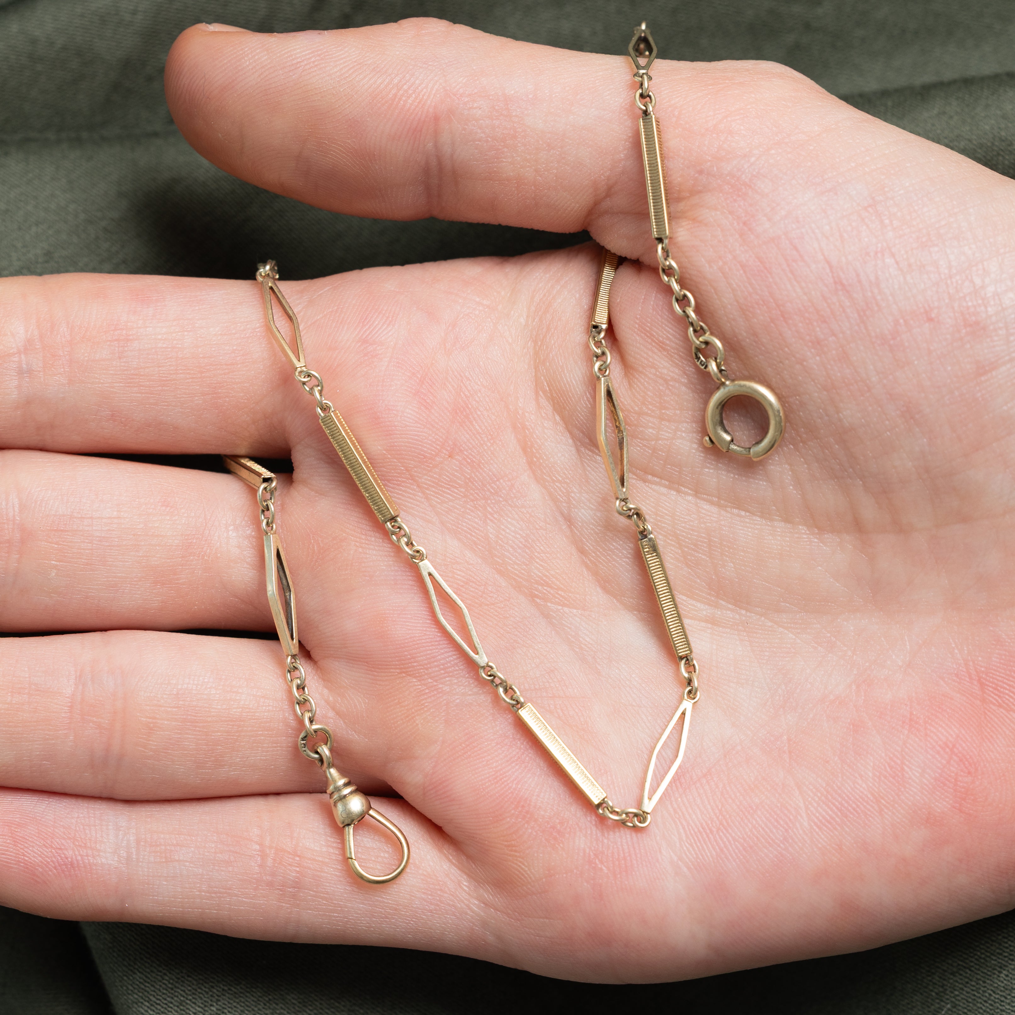 10k Yellow Gold Bar Link Chain | 13.25"