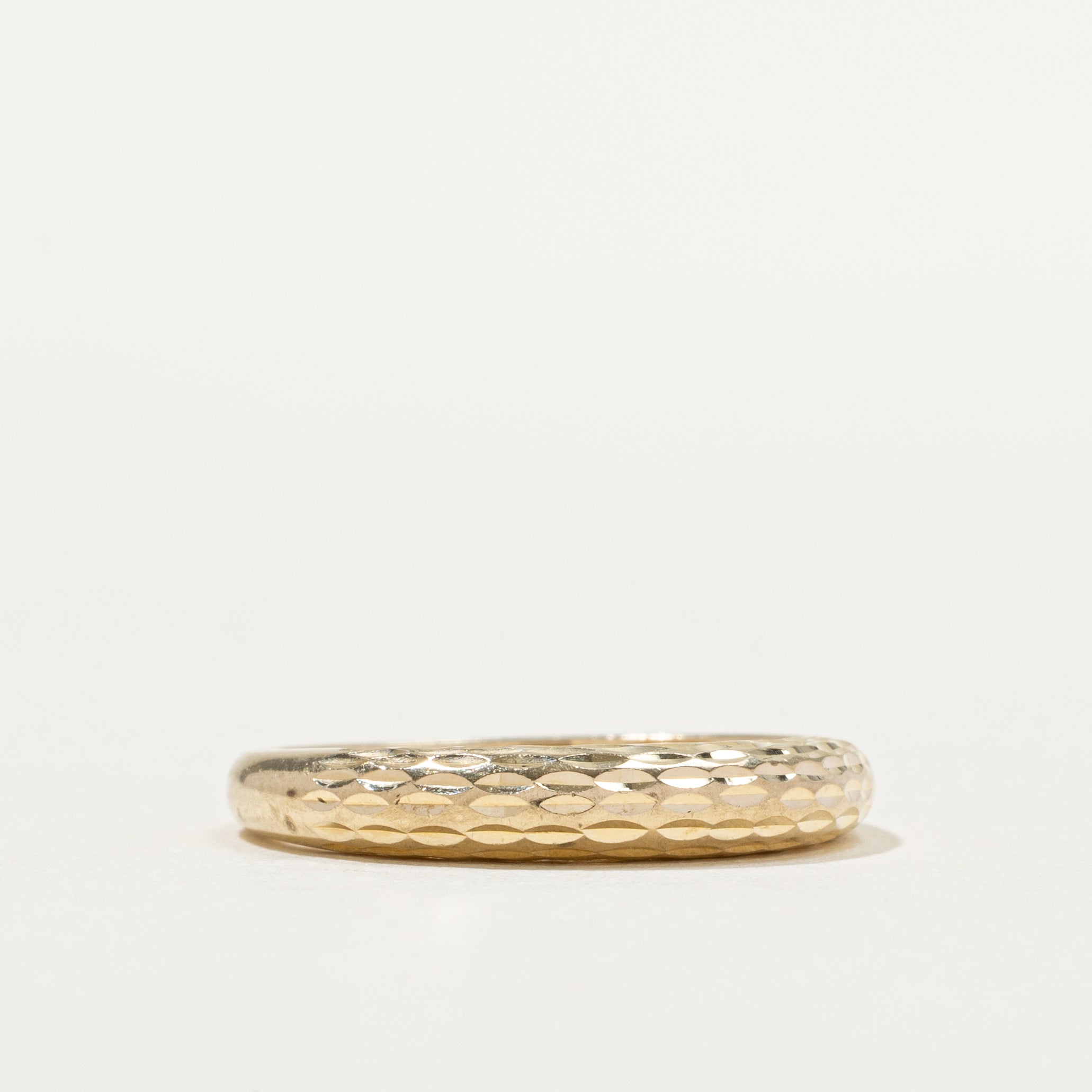 10k Yellow Gold Textured Thin Dome Ring | SZ 6.25