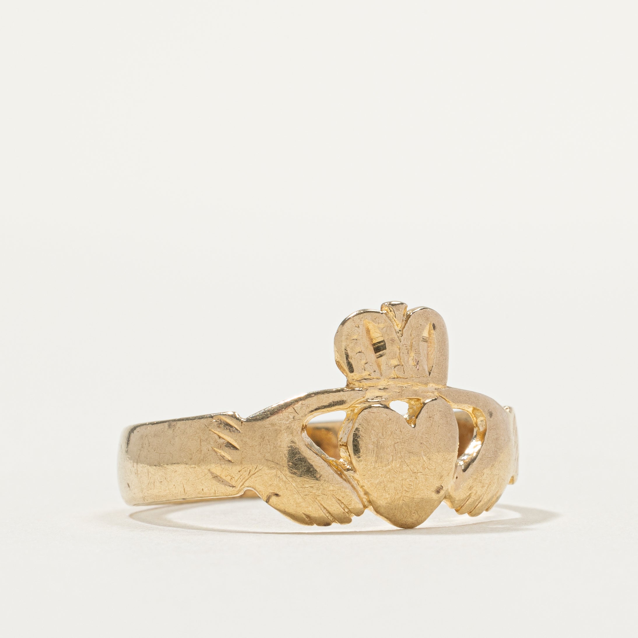 10k Yellow Gold Claddagh Ring | SZ 9.75