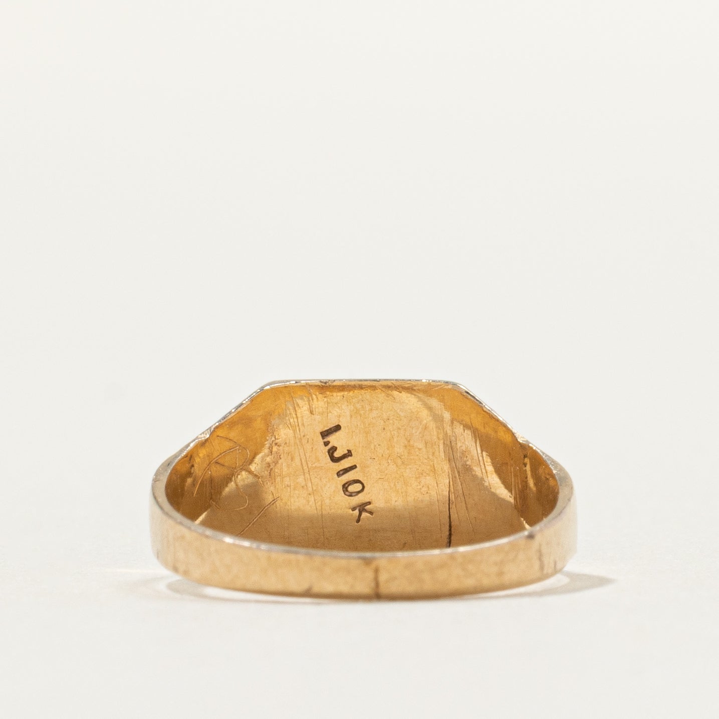 10k Yellow Gold "BM" Initial Signet Ring | SZ 1.5