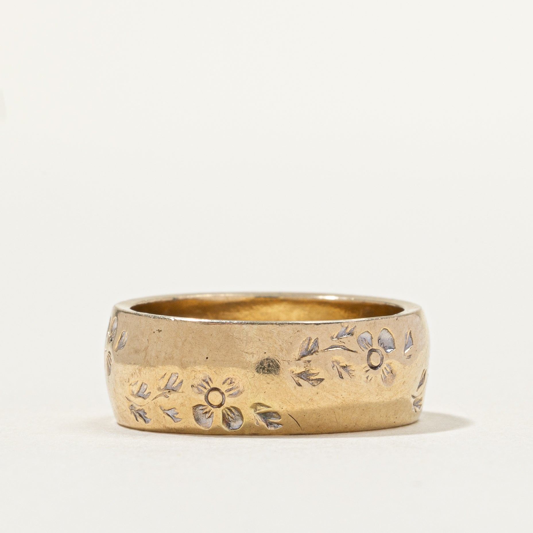 Bague vintage à gravure florale | 6,67 mm | Taille 5,25