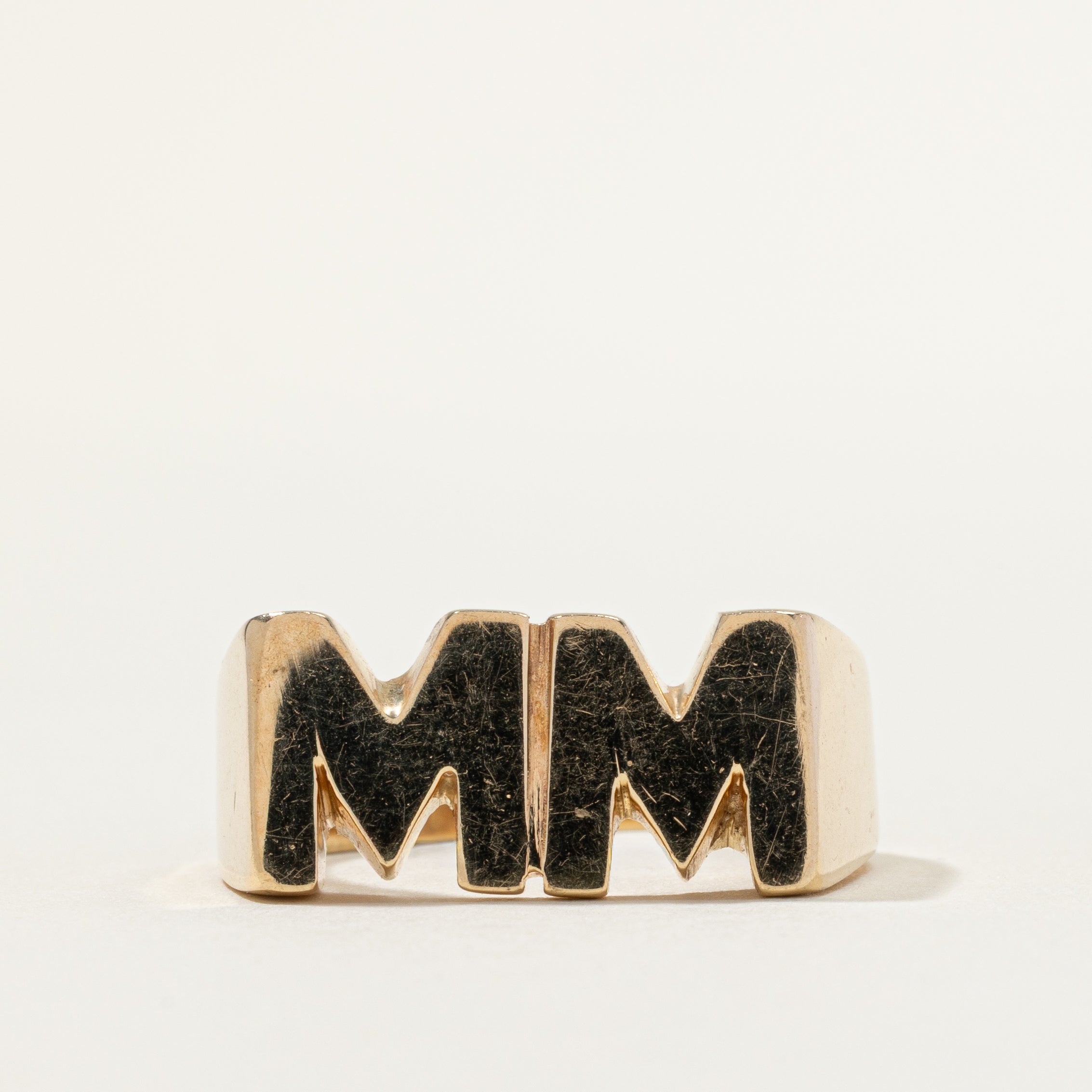 10k Yellow Gold "MM" Initial Ring | SZ 10.5