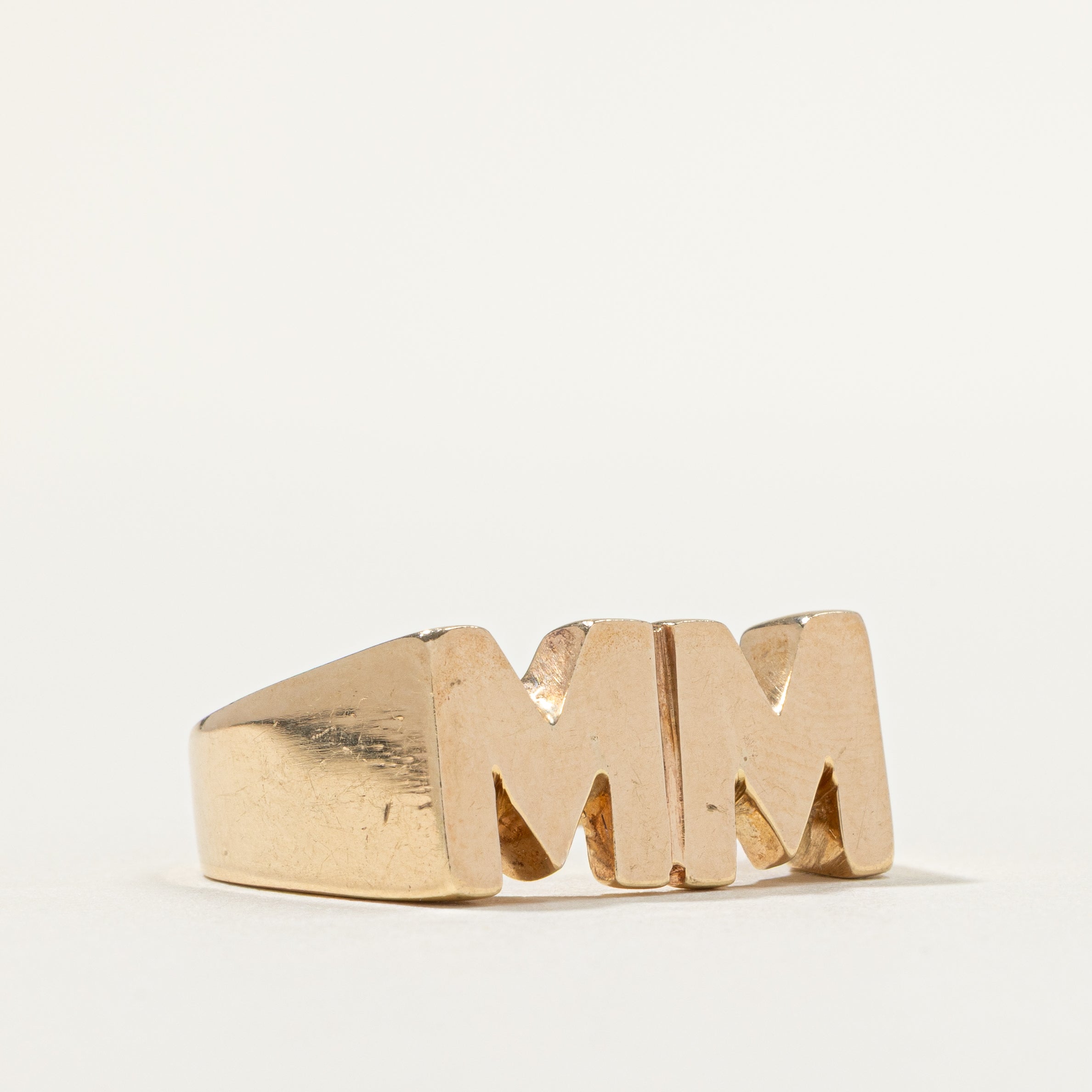 10k Yellow Gold "MM" Initial Ring | SZ 10.5