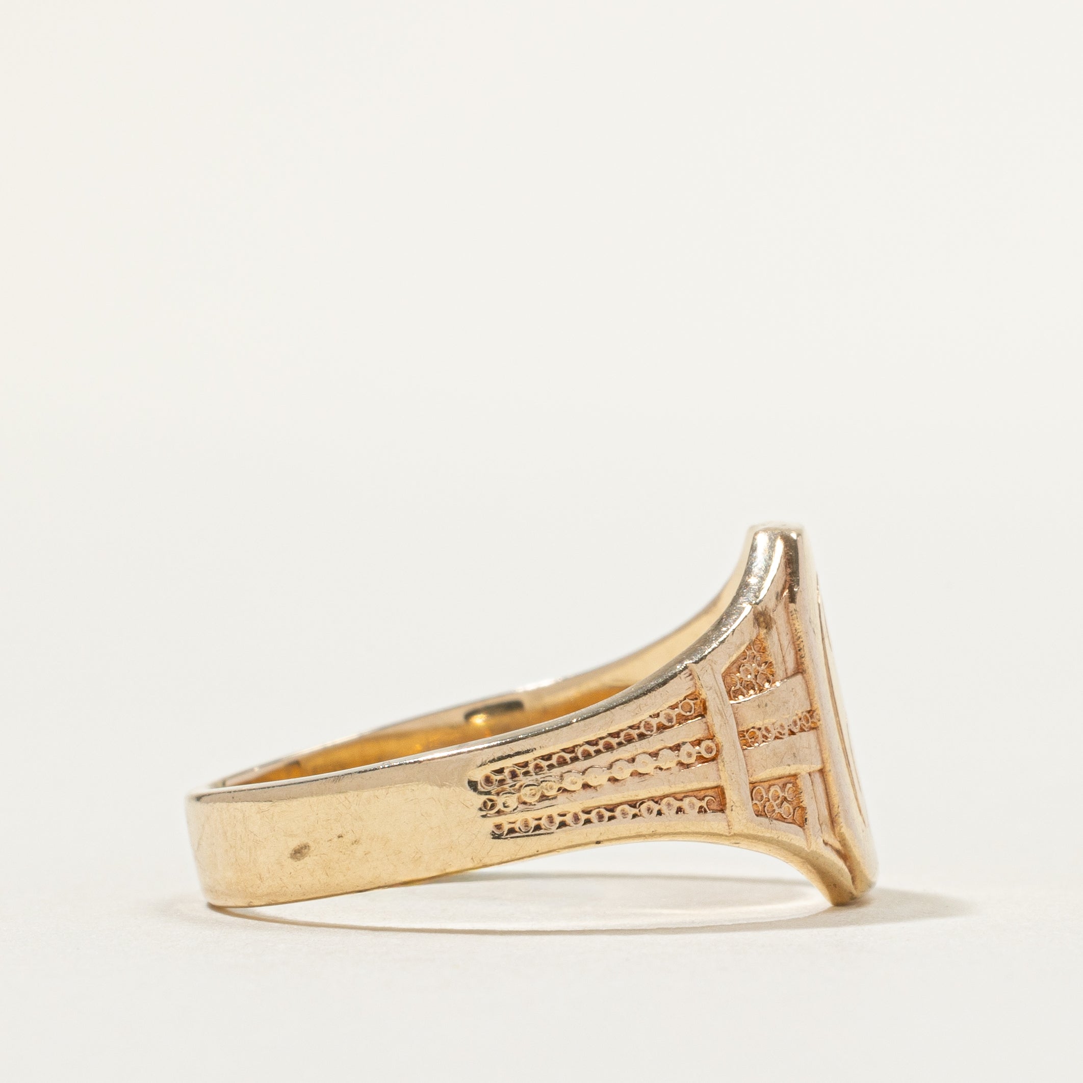 10k Yellow Gold "CC" Initial Signet Ring | SZ 9.5