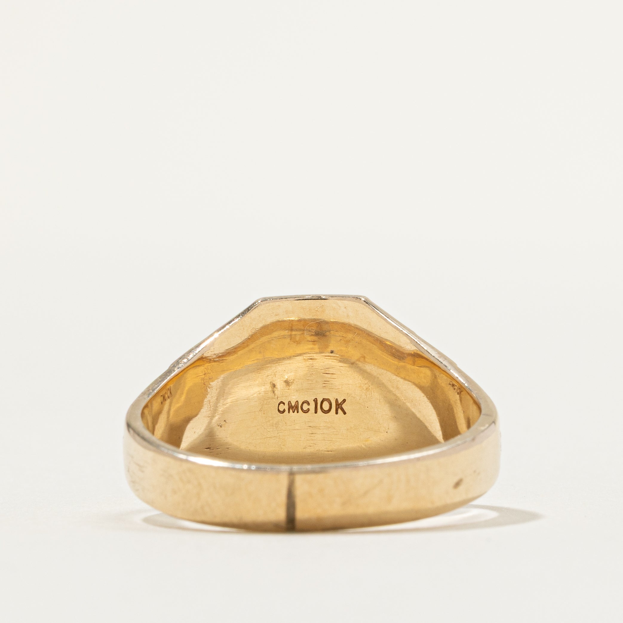 10k Yellow Gold "CC" Initial Signet Ring | SZ 9.5
