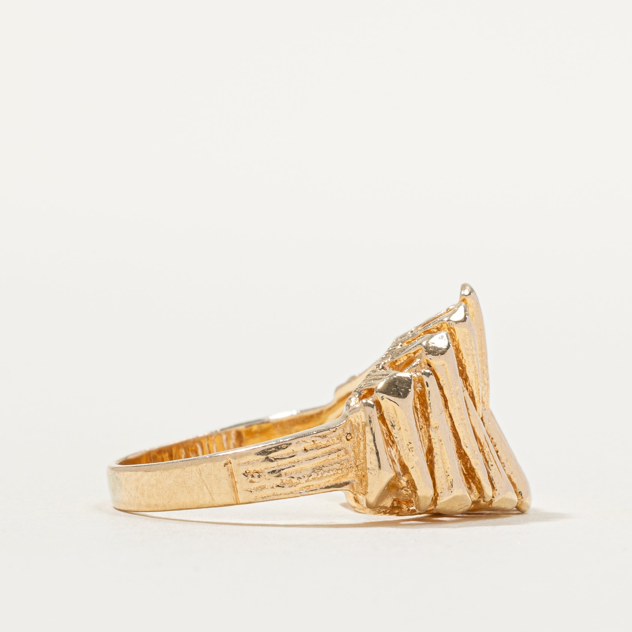 14k Yellow Gold Textured Ring | SZ 6.5