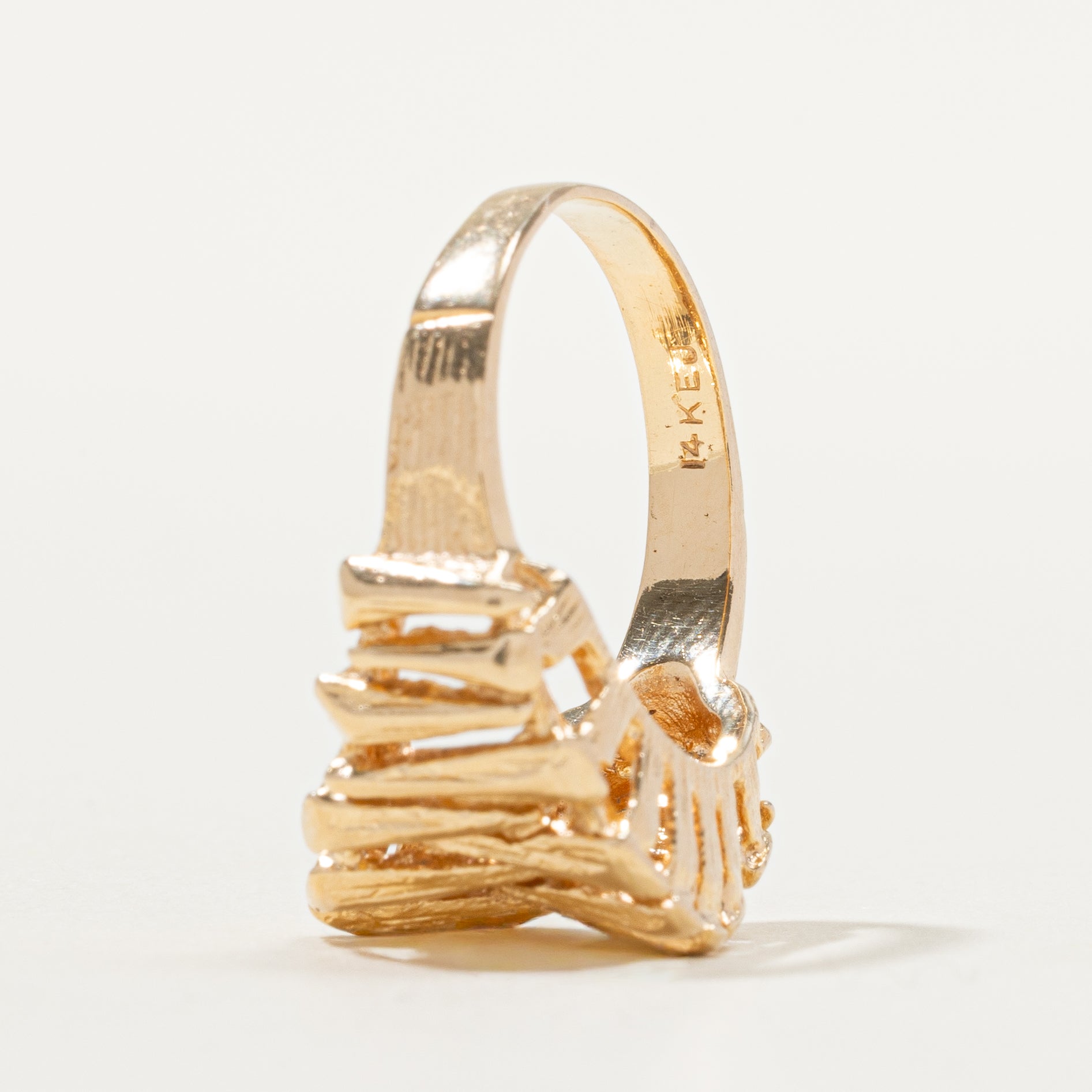 14k Yellow Gold Textured Ring | SZ 6.5
