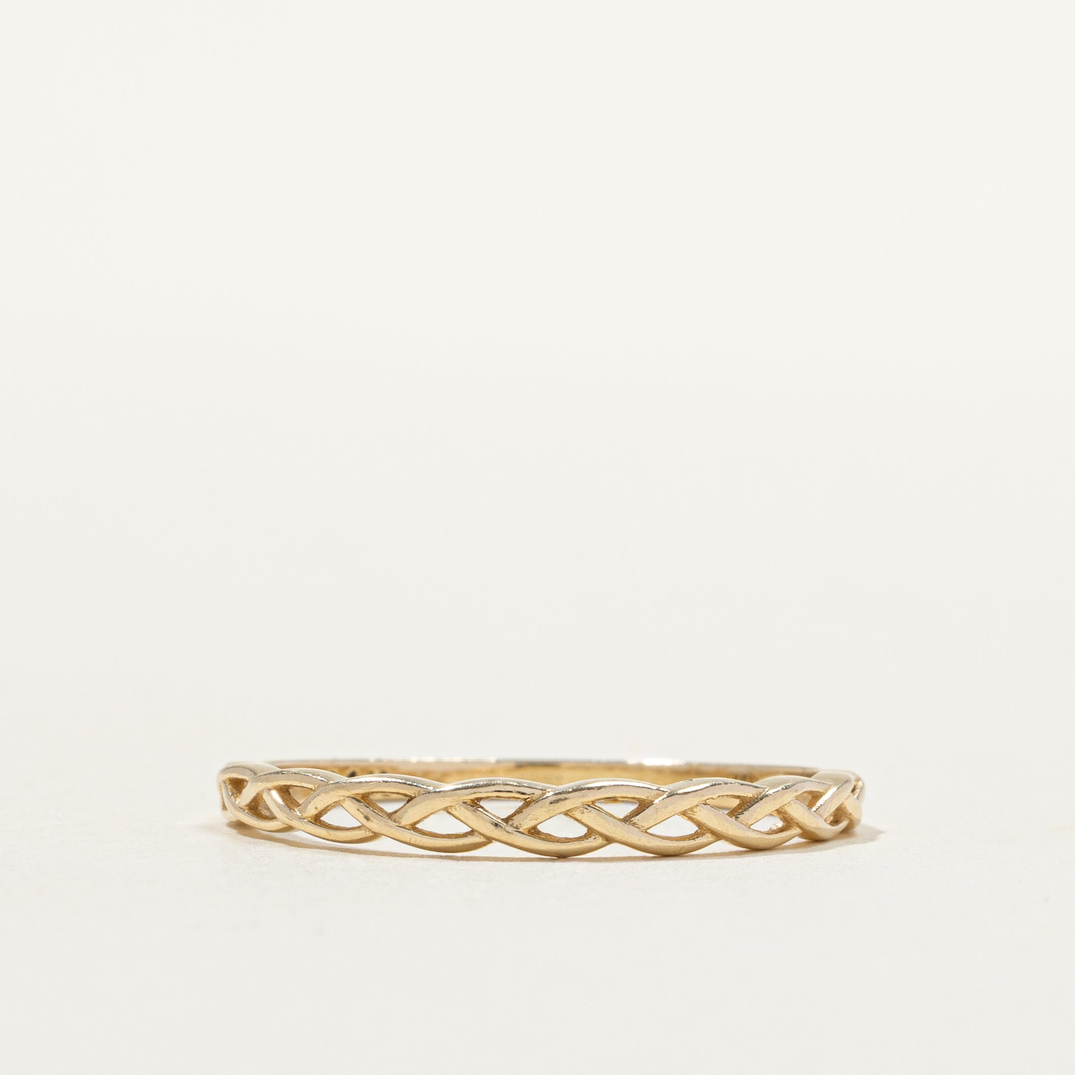 Alliance tressée en or jaune 14 carats | Taille 9