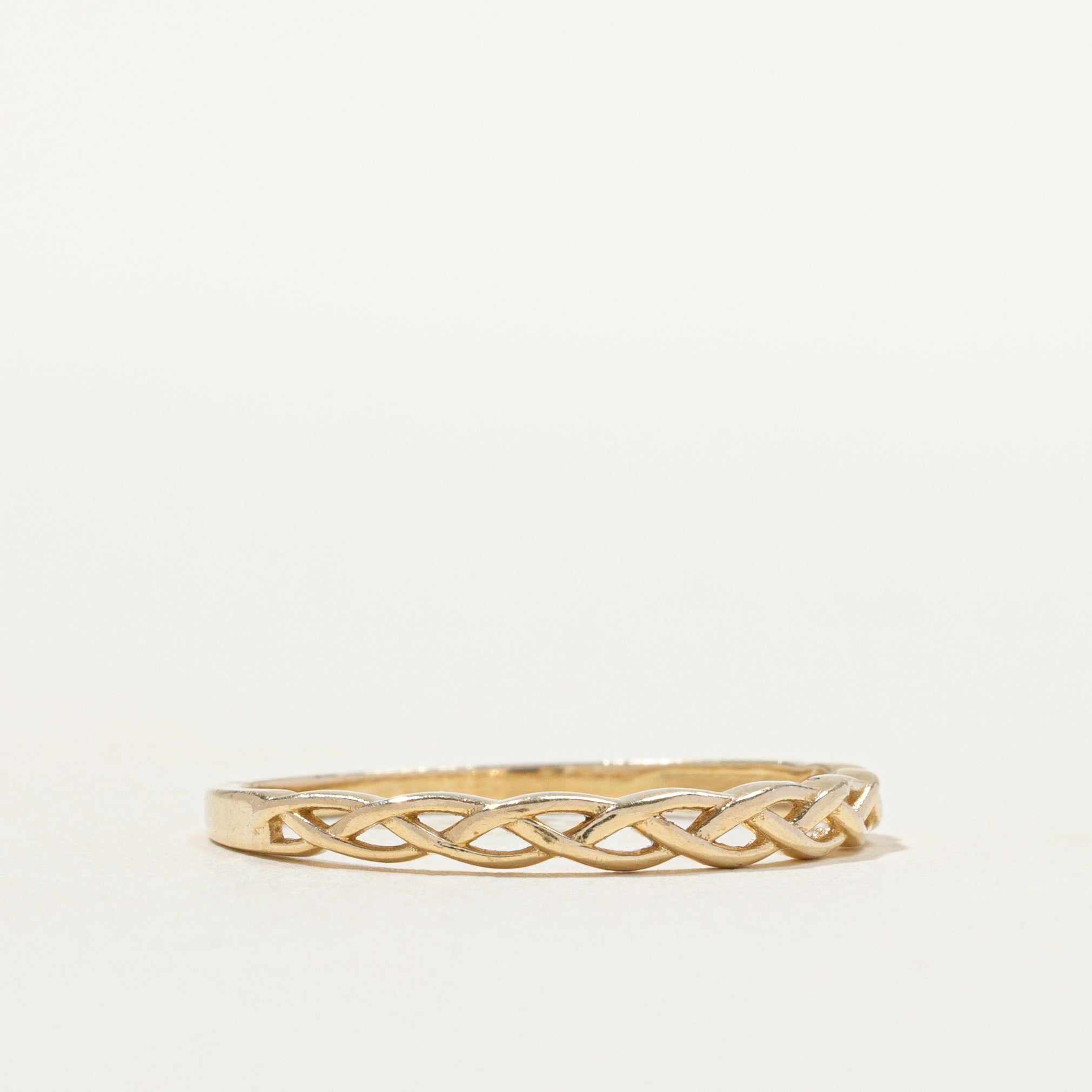 Alliance tressée en or jaune 14 carats | Taille 9