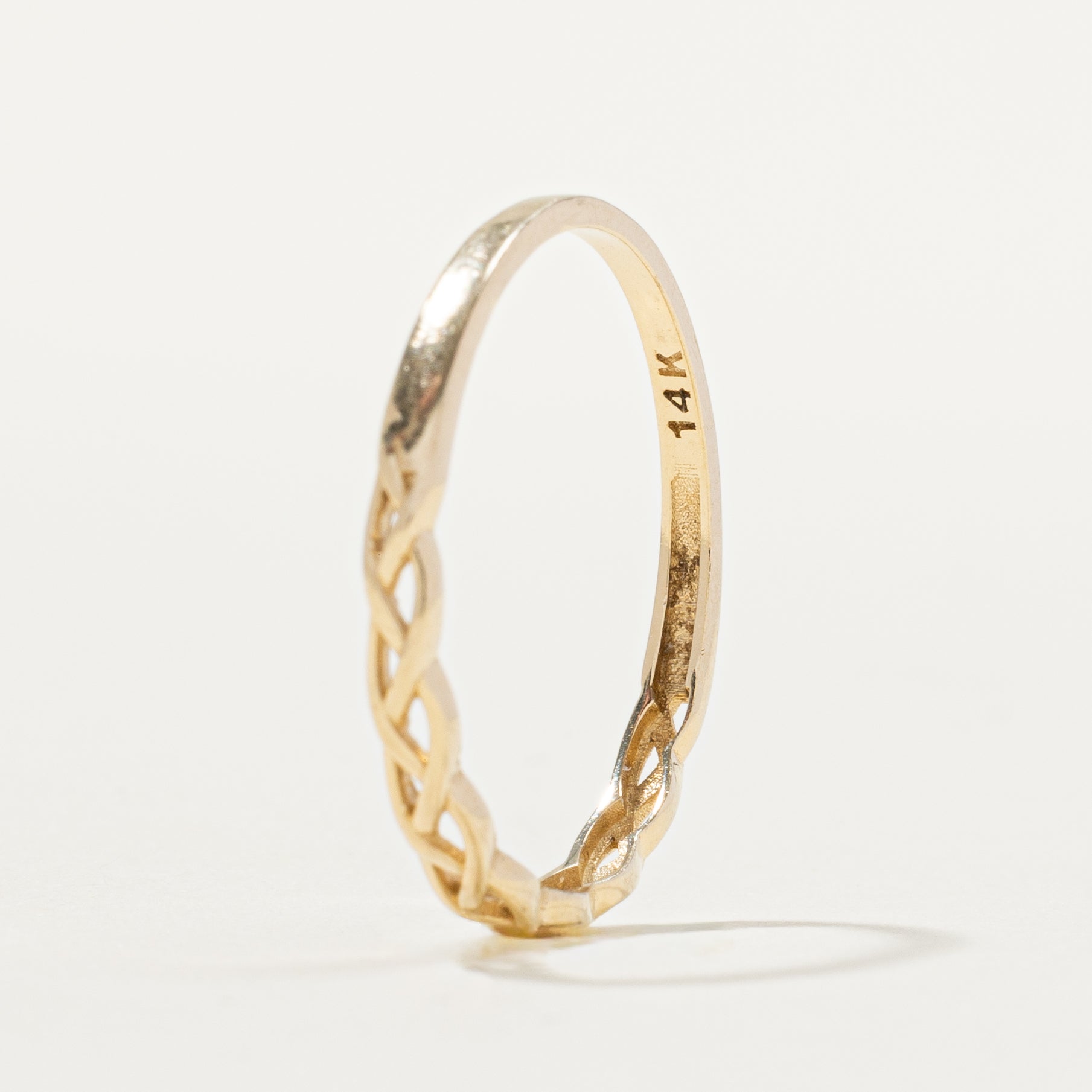 Alliance tressée en or jaune 14 carats | Taille 9