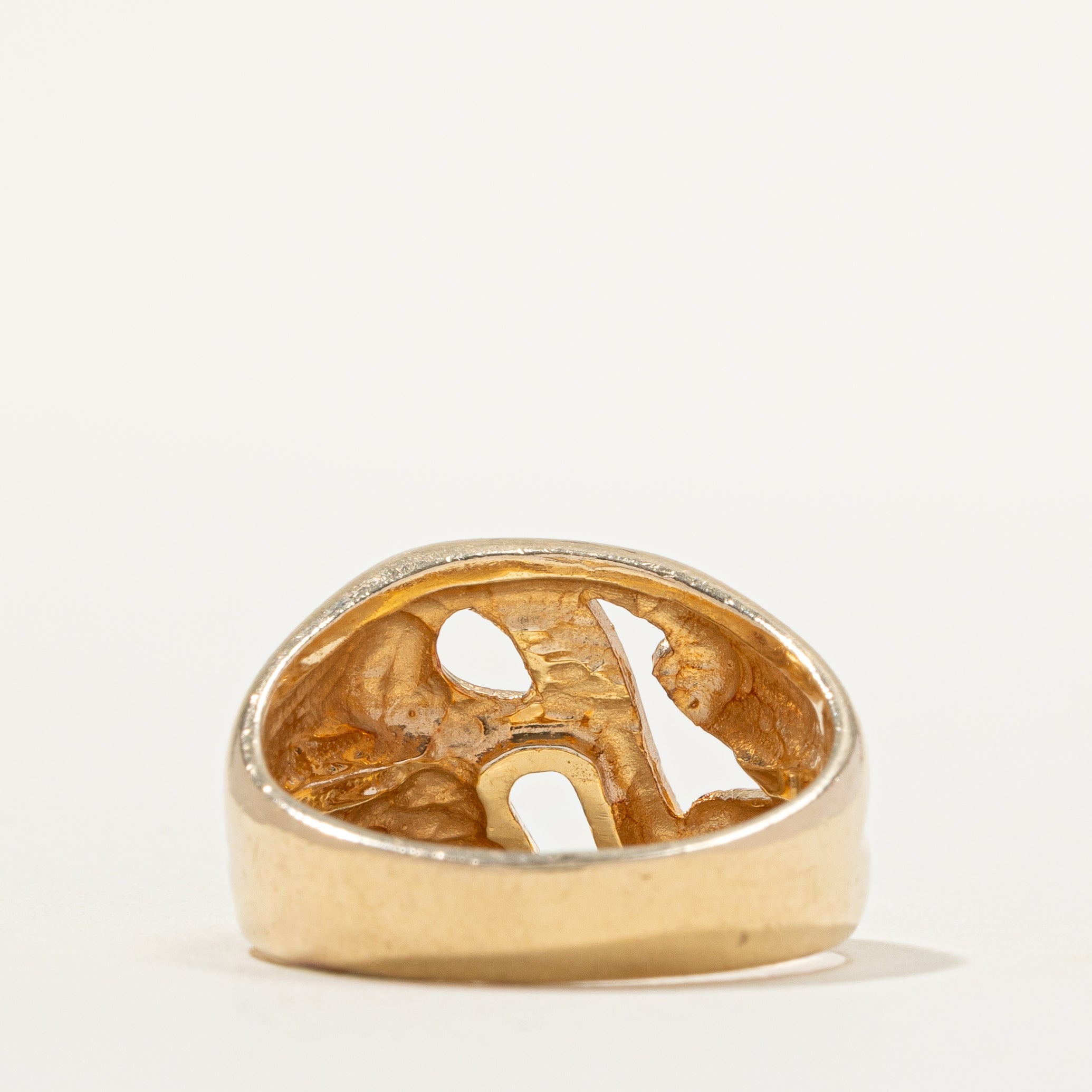 14k Yellow Gold "R" Initial Ring | SZ 8.25