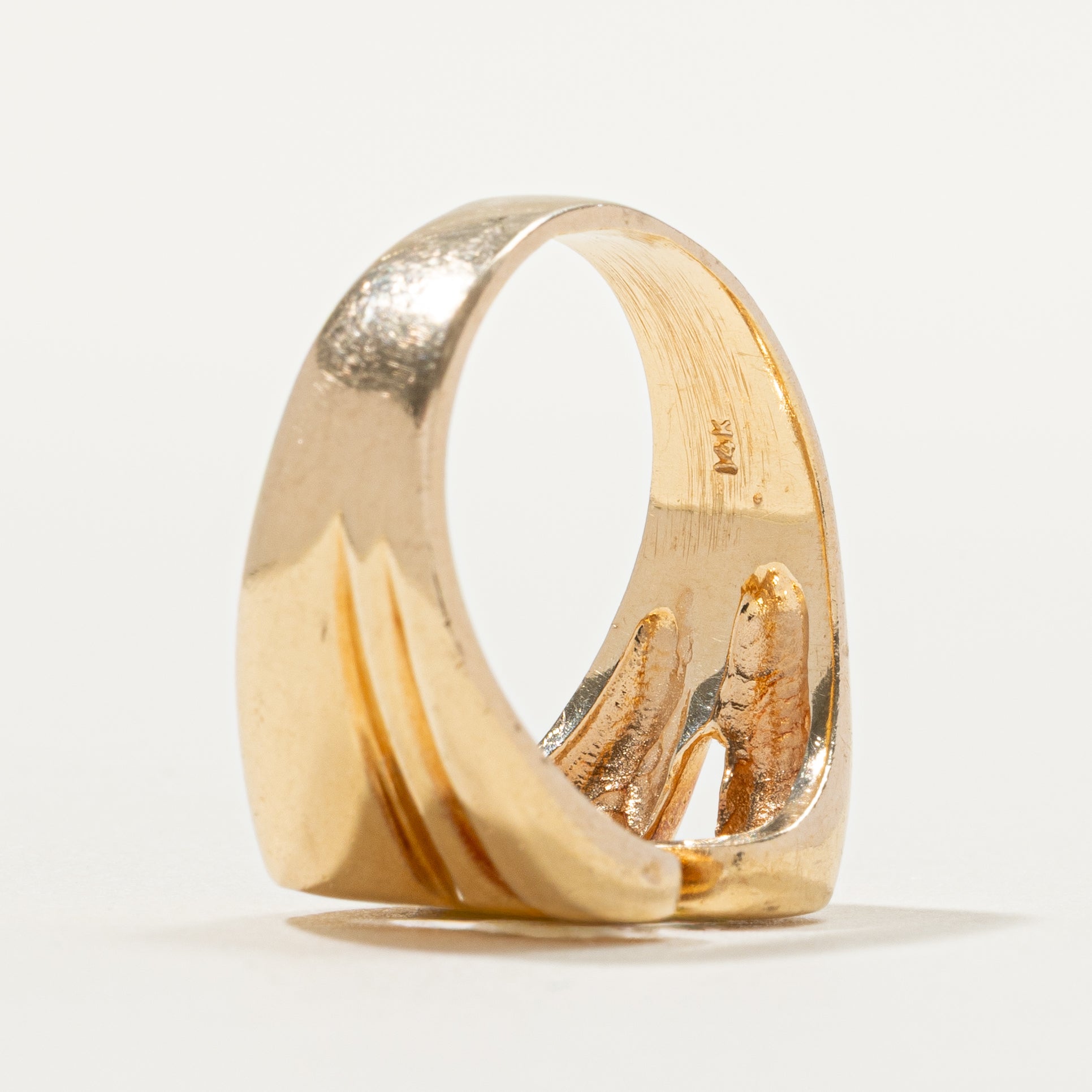 14k Yellow Gold "R" Initial Ring | SZ 8.25