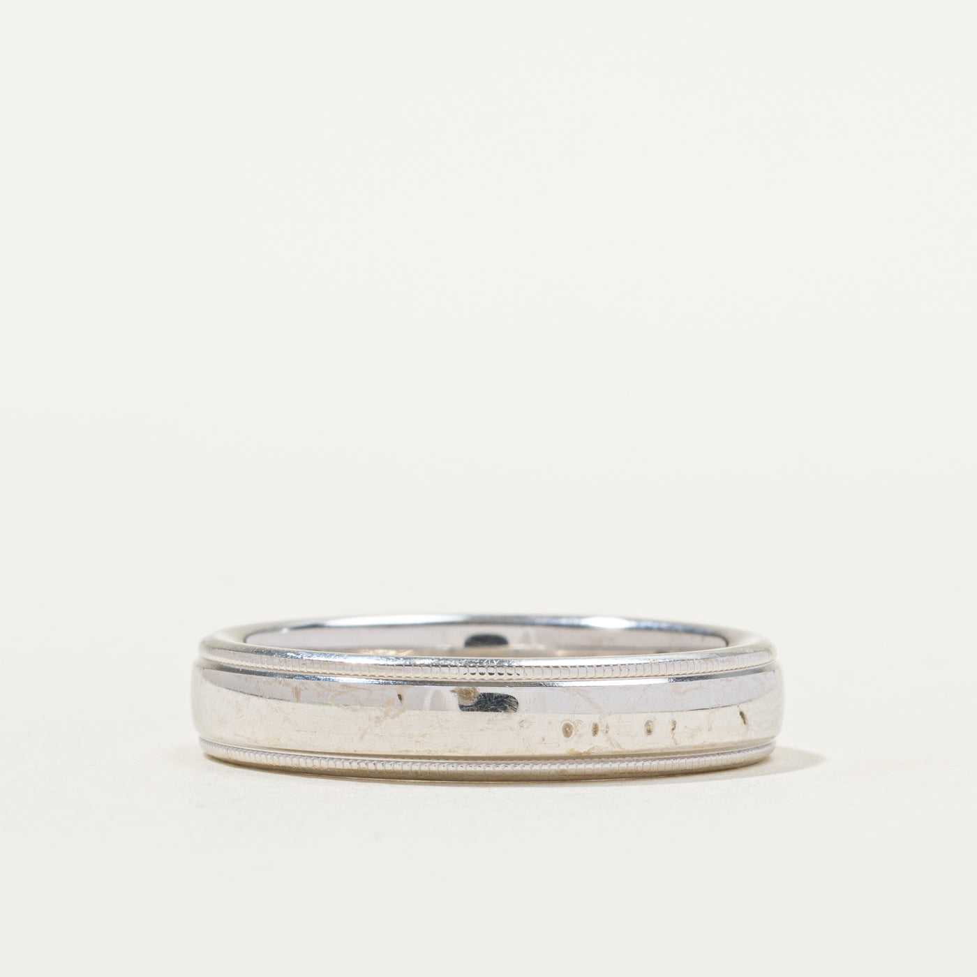 18k White Gold Milgrain Band | 4.97mm | SZ 10.75