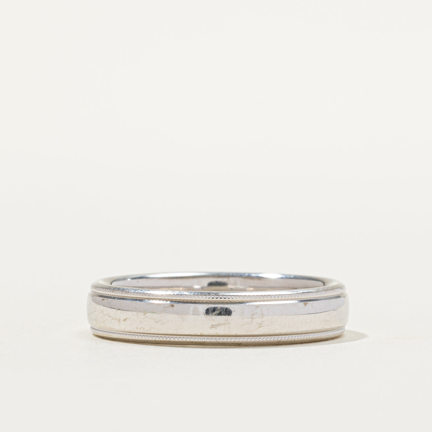 18k White Gold Milgrain Band | 4.97mm | SZ 10.75