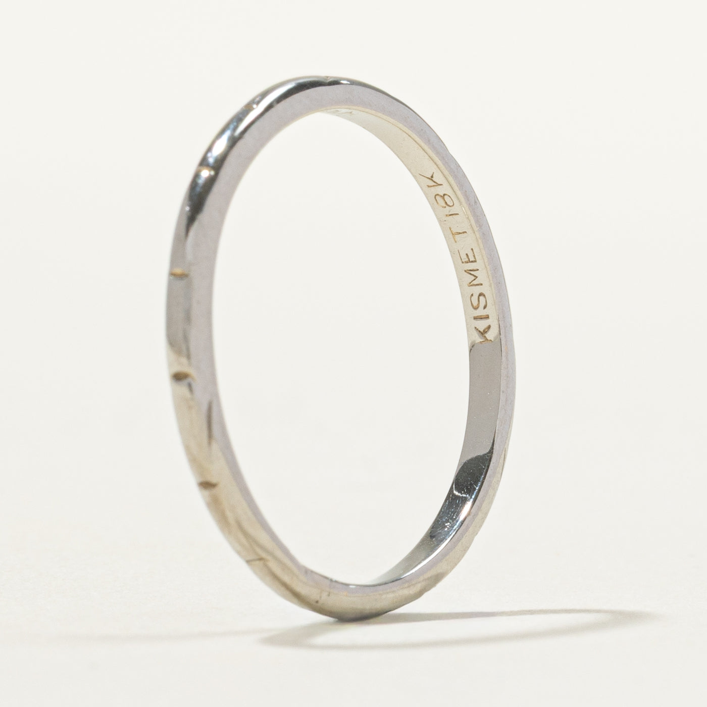 18k White Gold Textured Band | 1.55mm | SZ 6.25