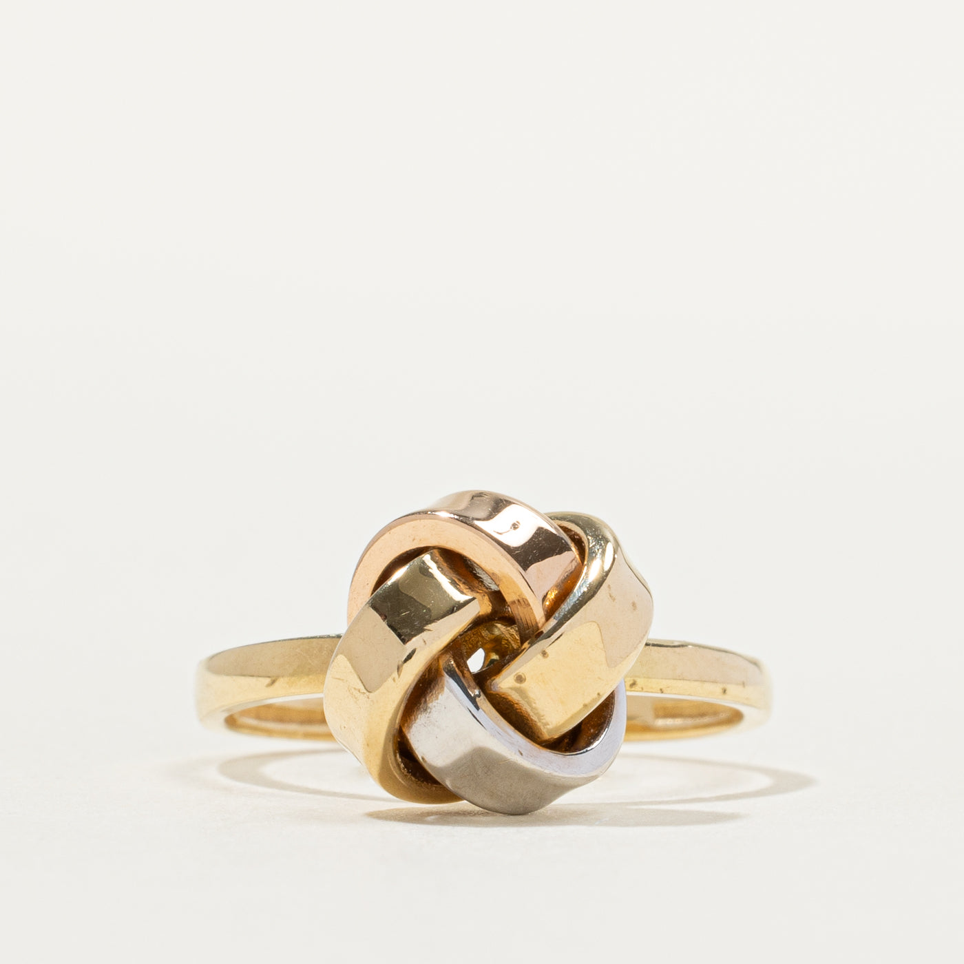 18k Tri Tone Gold Knot Ring | SZ 6.5