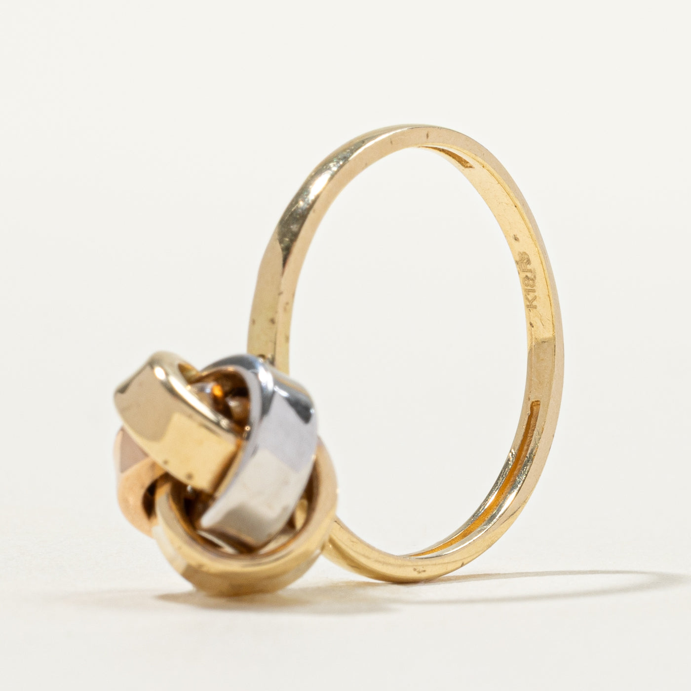 18k Tri Tone Gold Knot Ring | SZ 6.5