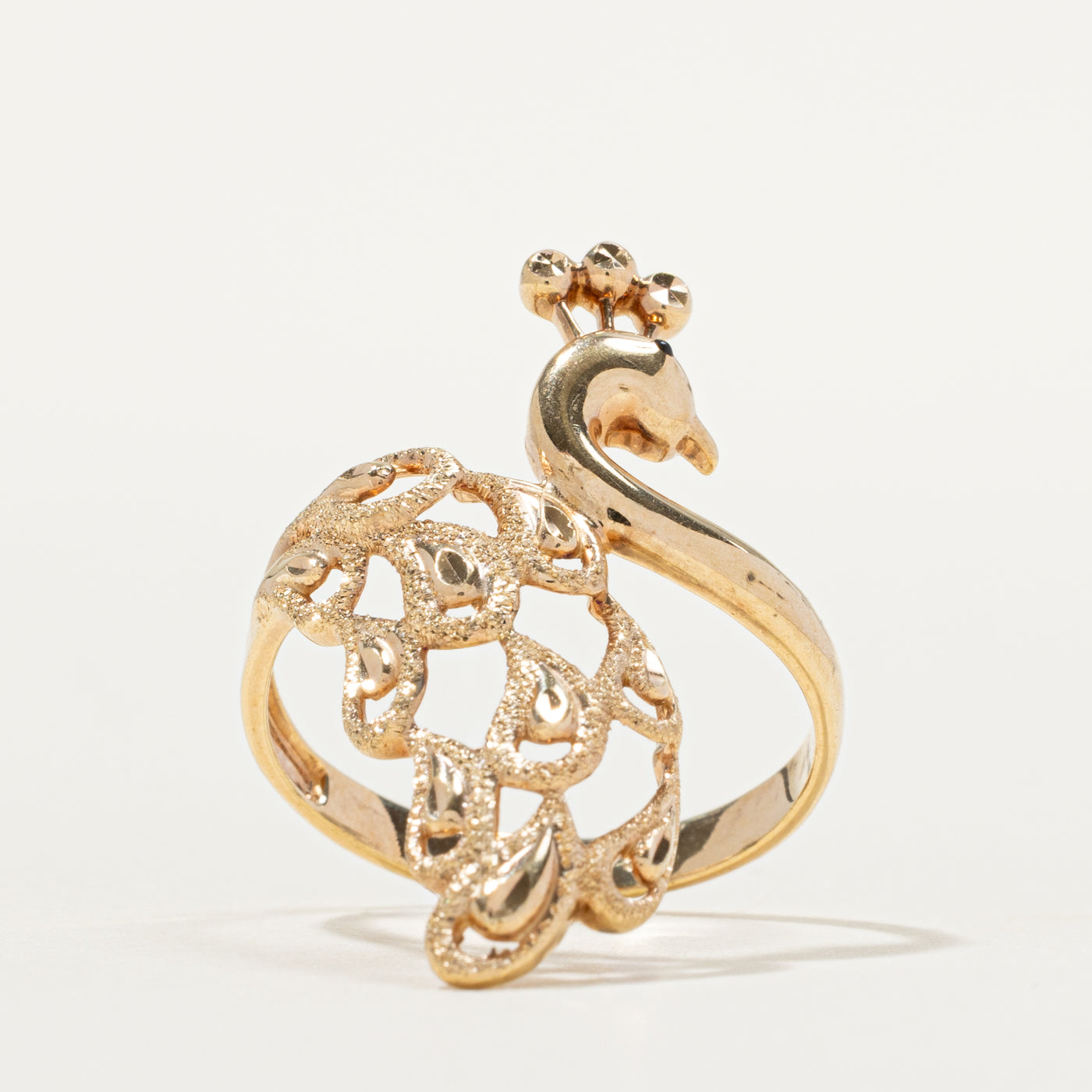 18k Yellow Gold Peacock Ring | SZ 8