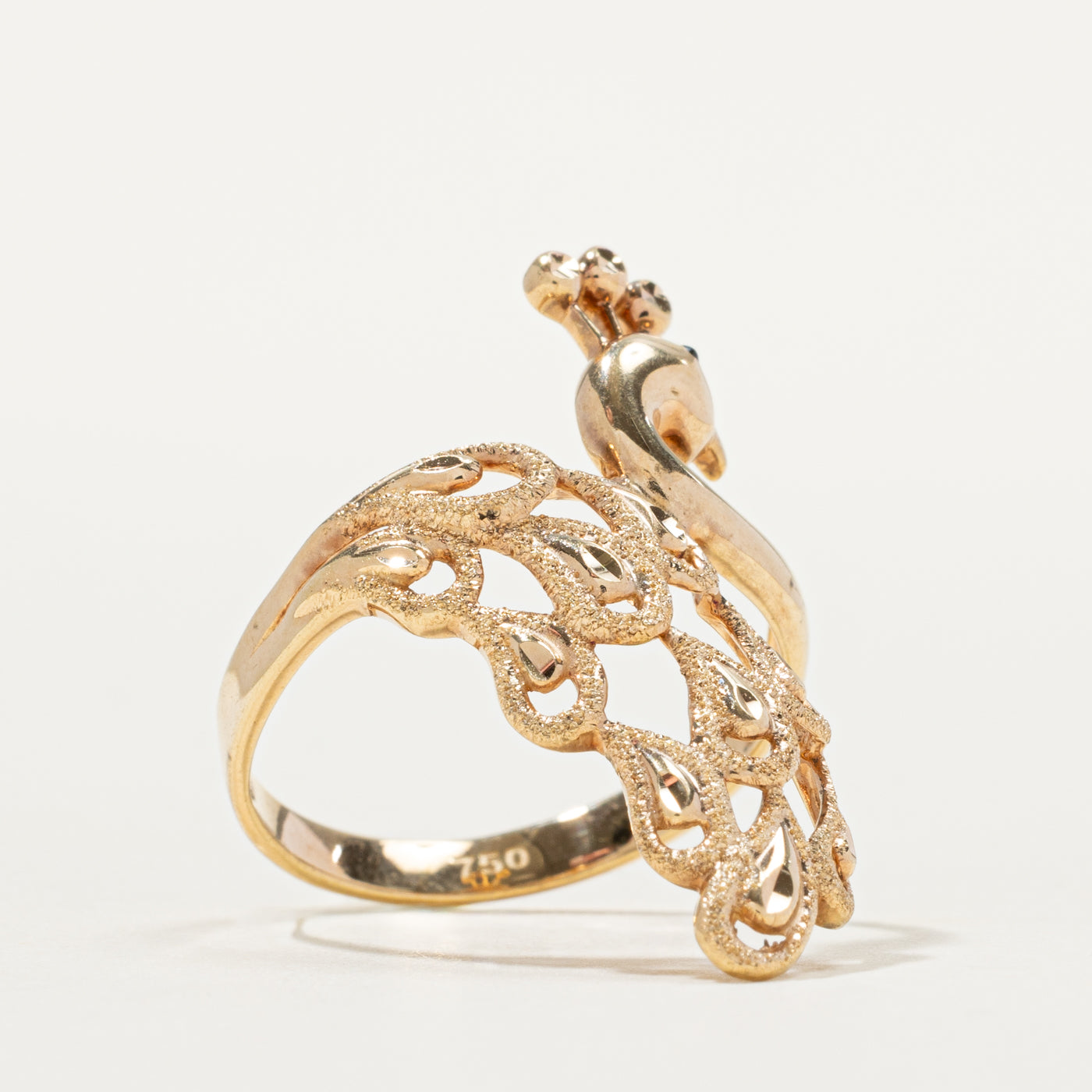 18k Yellow Gold Peacock Ring | SZ 8