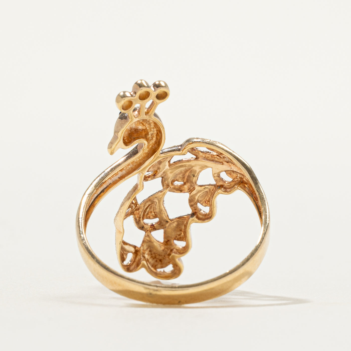 18k Yellow Gold Peacock Ring | SZ 8
