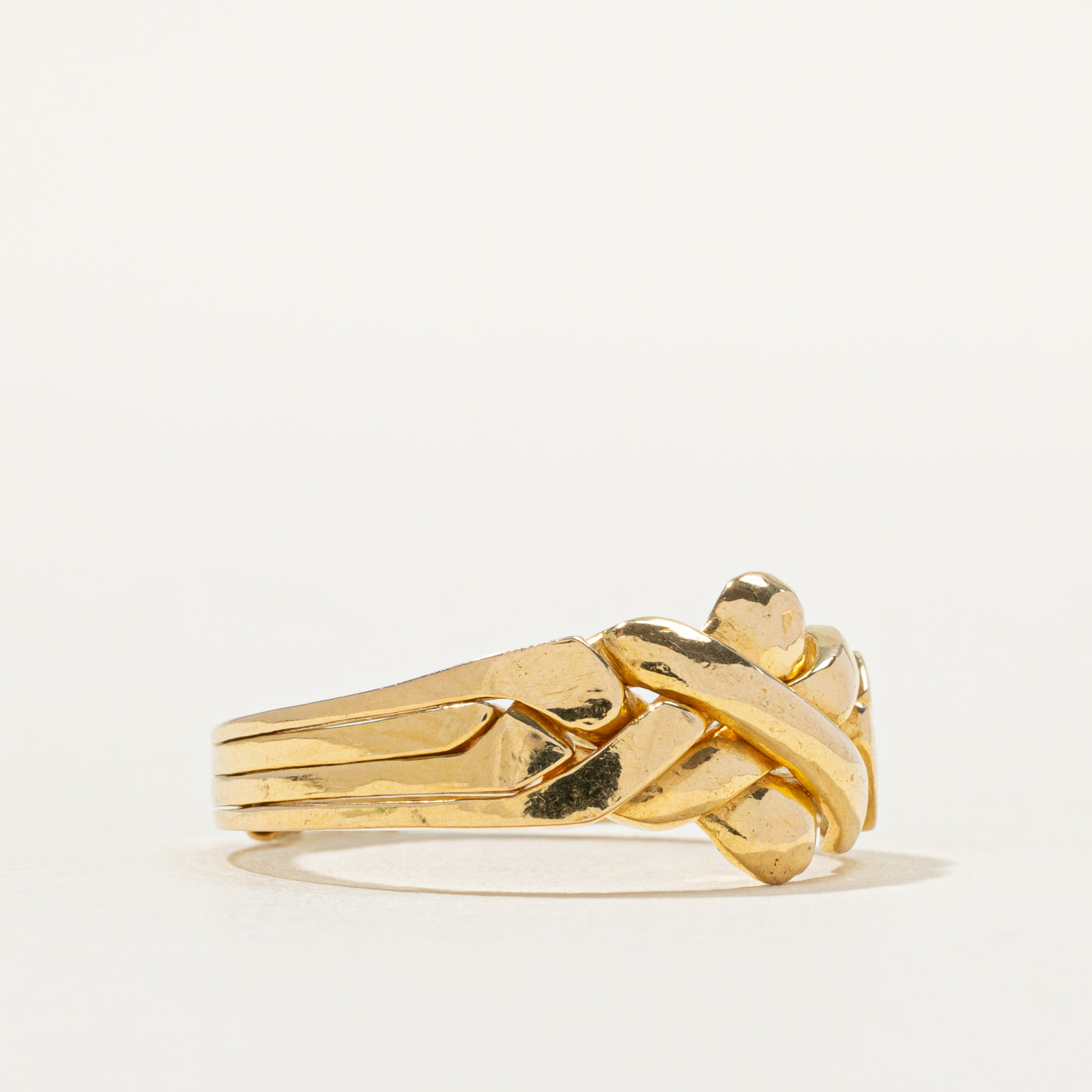 Bague puzzle en or jaune 18 carats | Taille 8,5