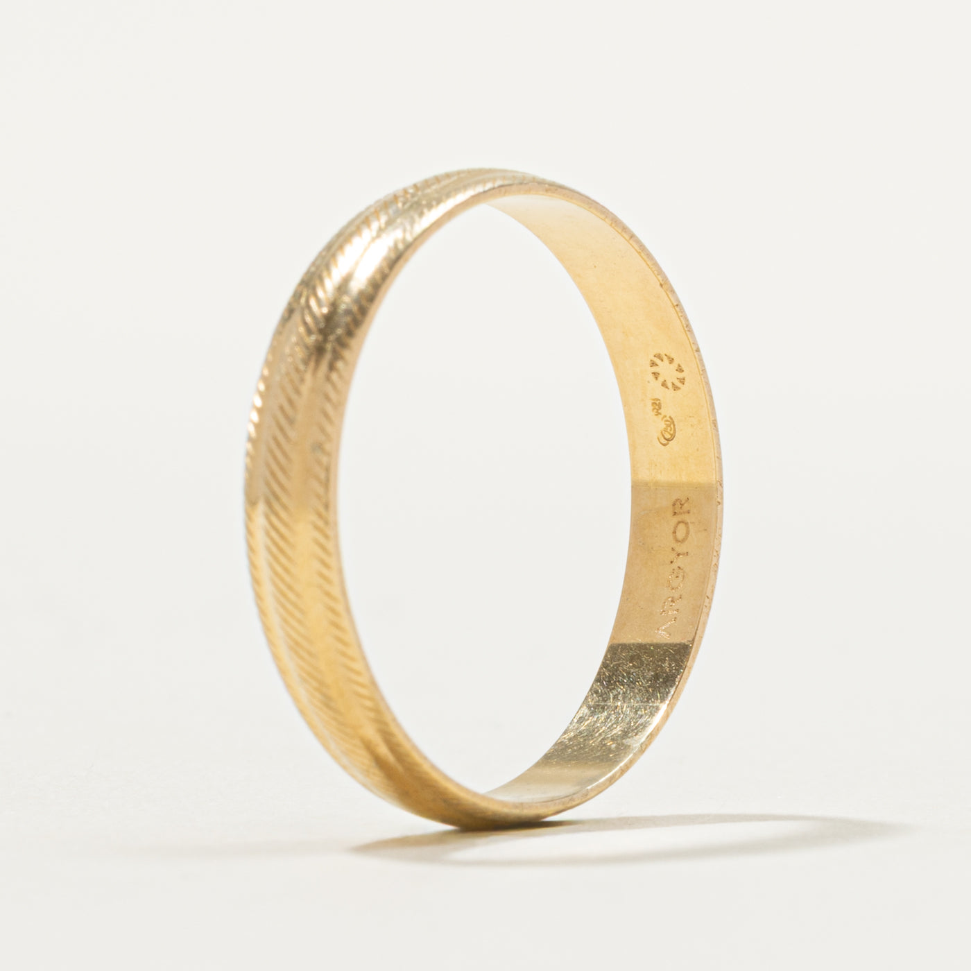 18k Yellow Gold Textured Band | 3.93mm | SZ 11