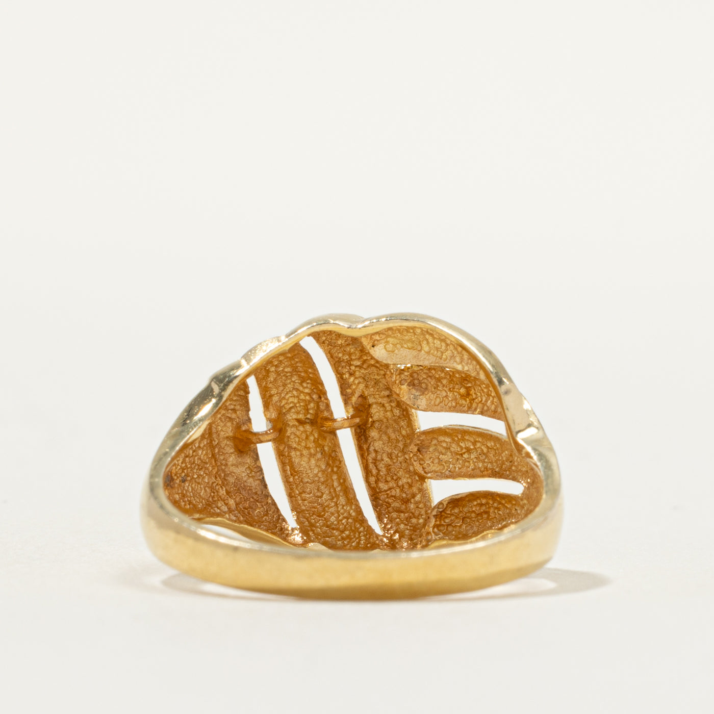 18k Yellow Gold Open Grooved Dome Ring | SZ 7.25