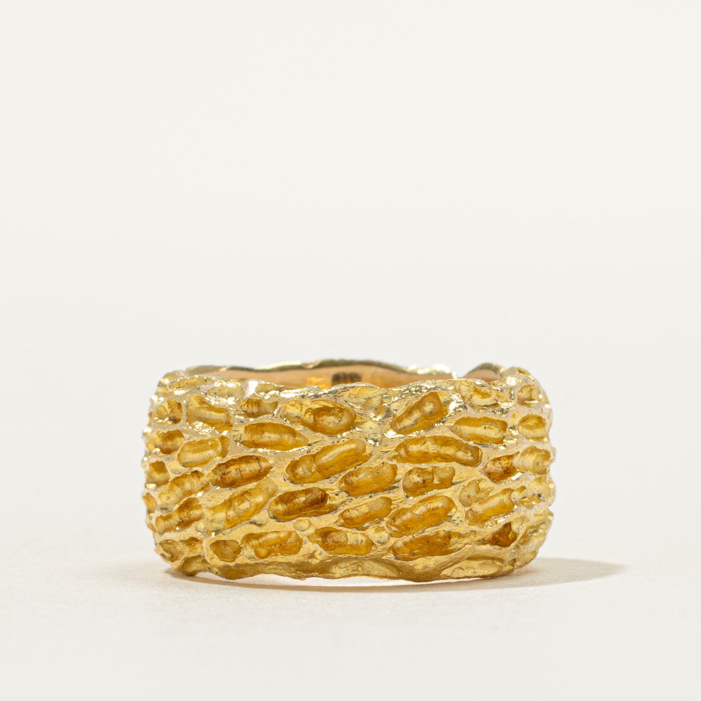 18k Yellow Gold Textured Band | SZ 4.25