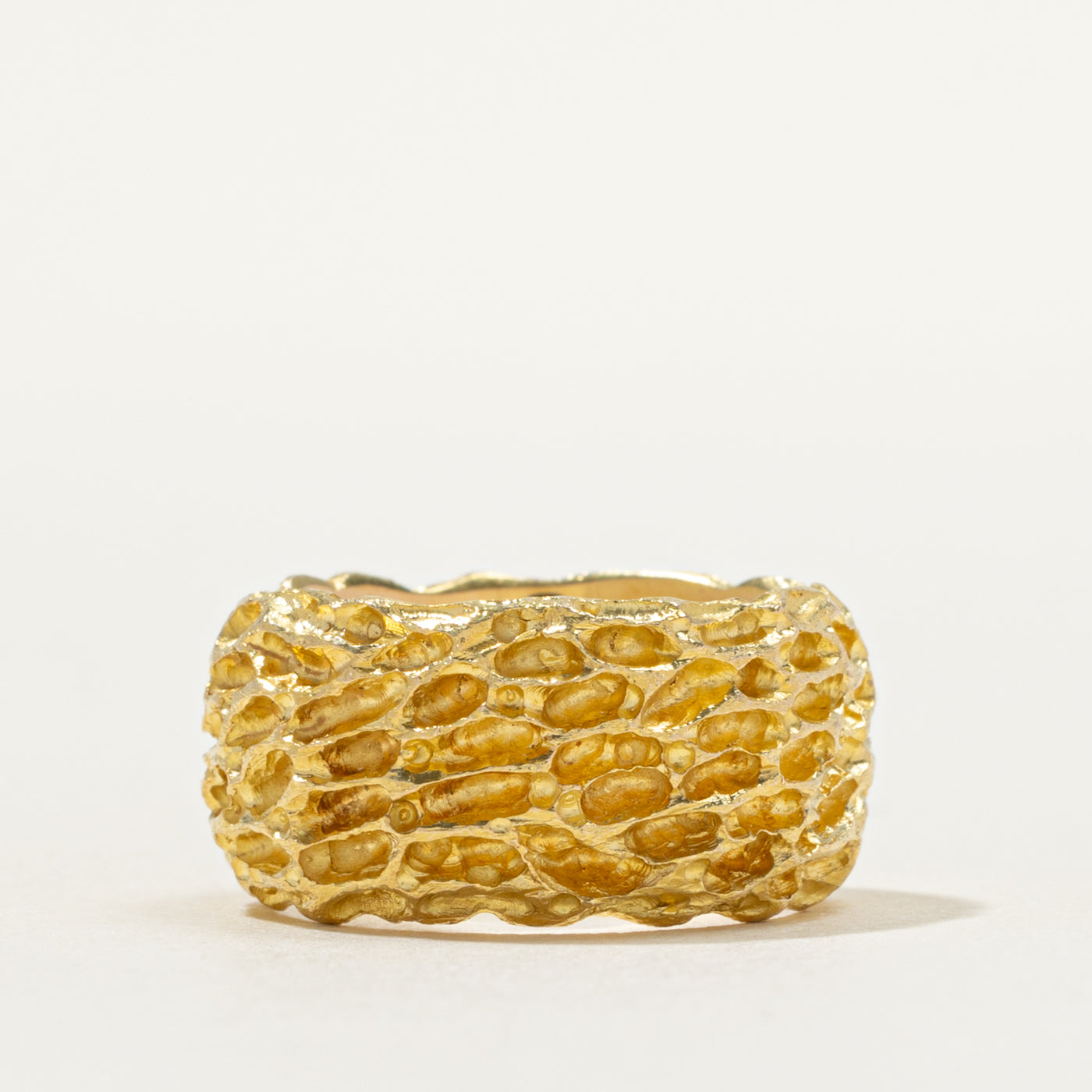 18k Yellow Gold Textured Band | SZ 4.25