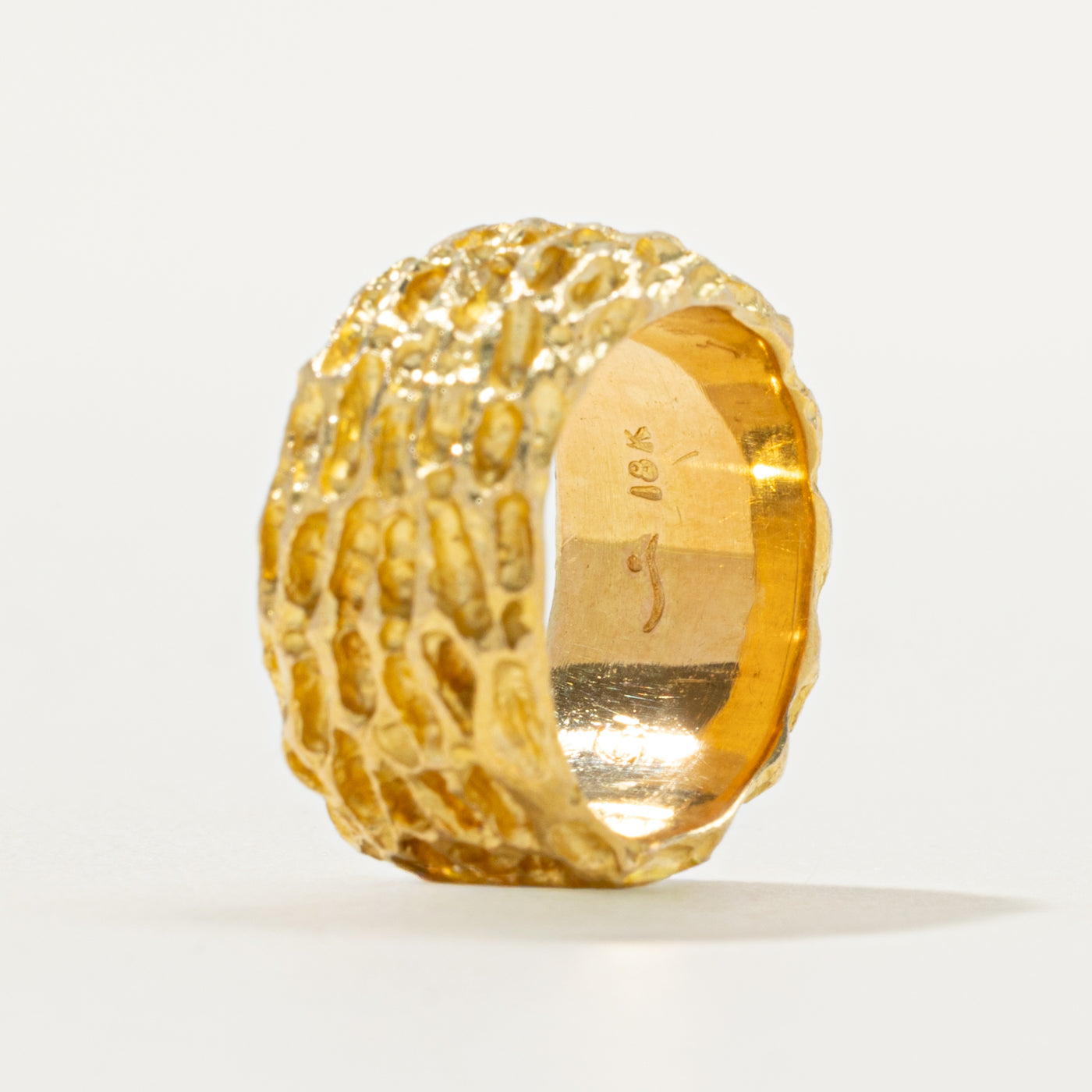 18k Yellow Gold Textured Band | SZ 4.25