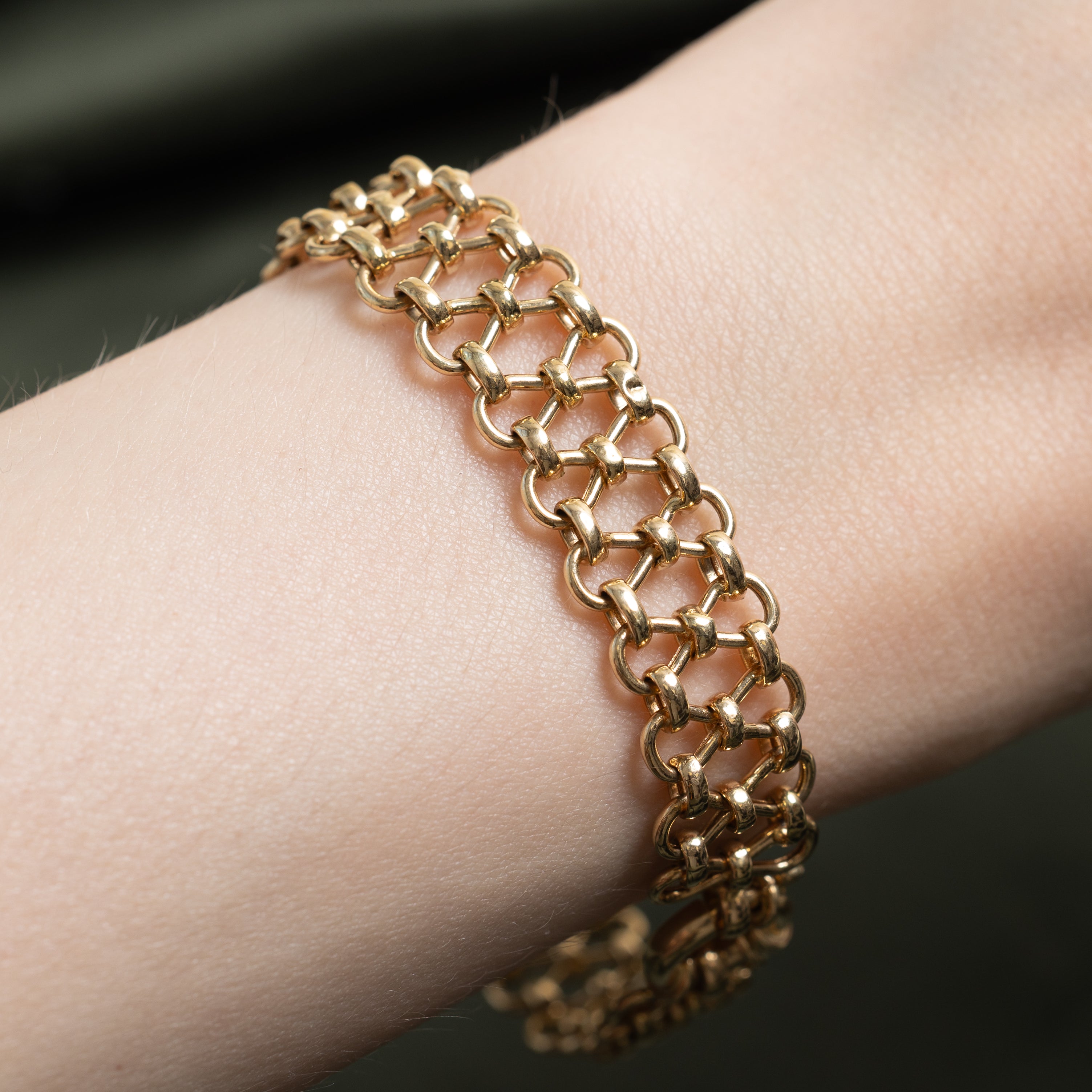 Turkish 14k Yellow Gold Infinity Link Bracelet | 7.5"