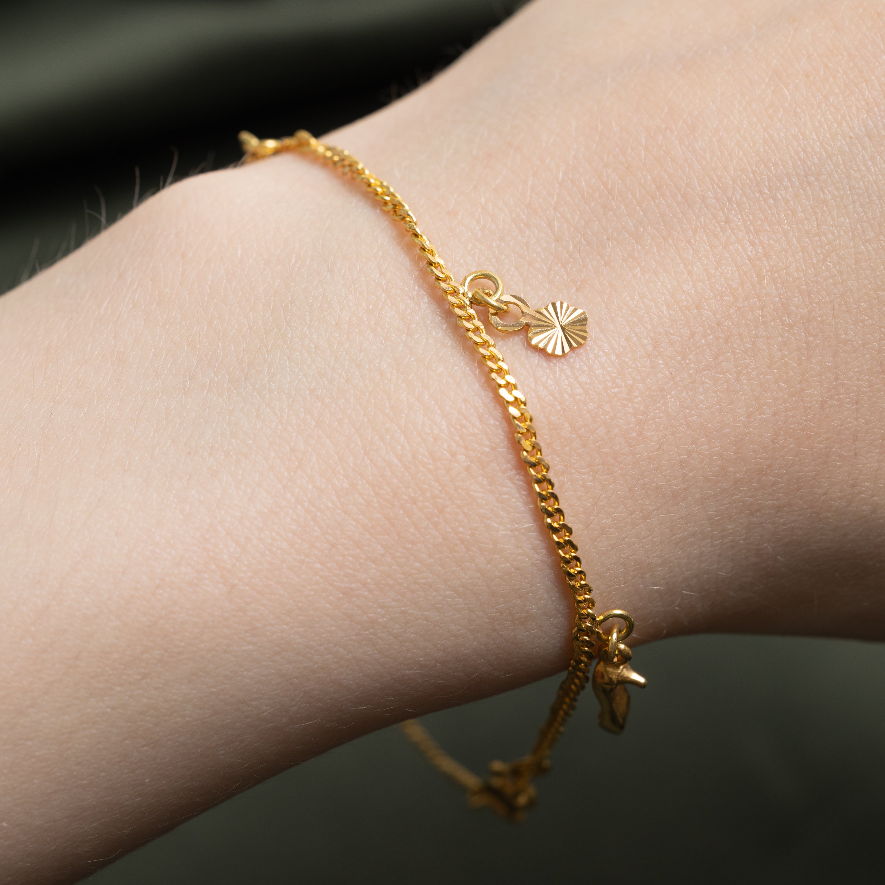 18k Yellow Gold Hobby Charm Bracelet | 7.75"