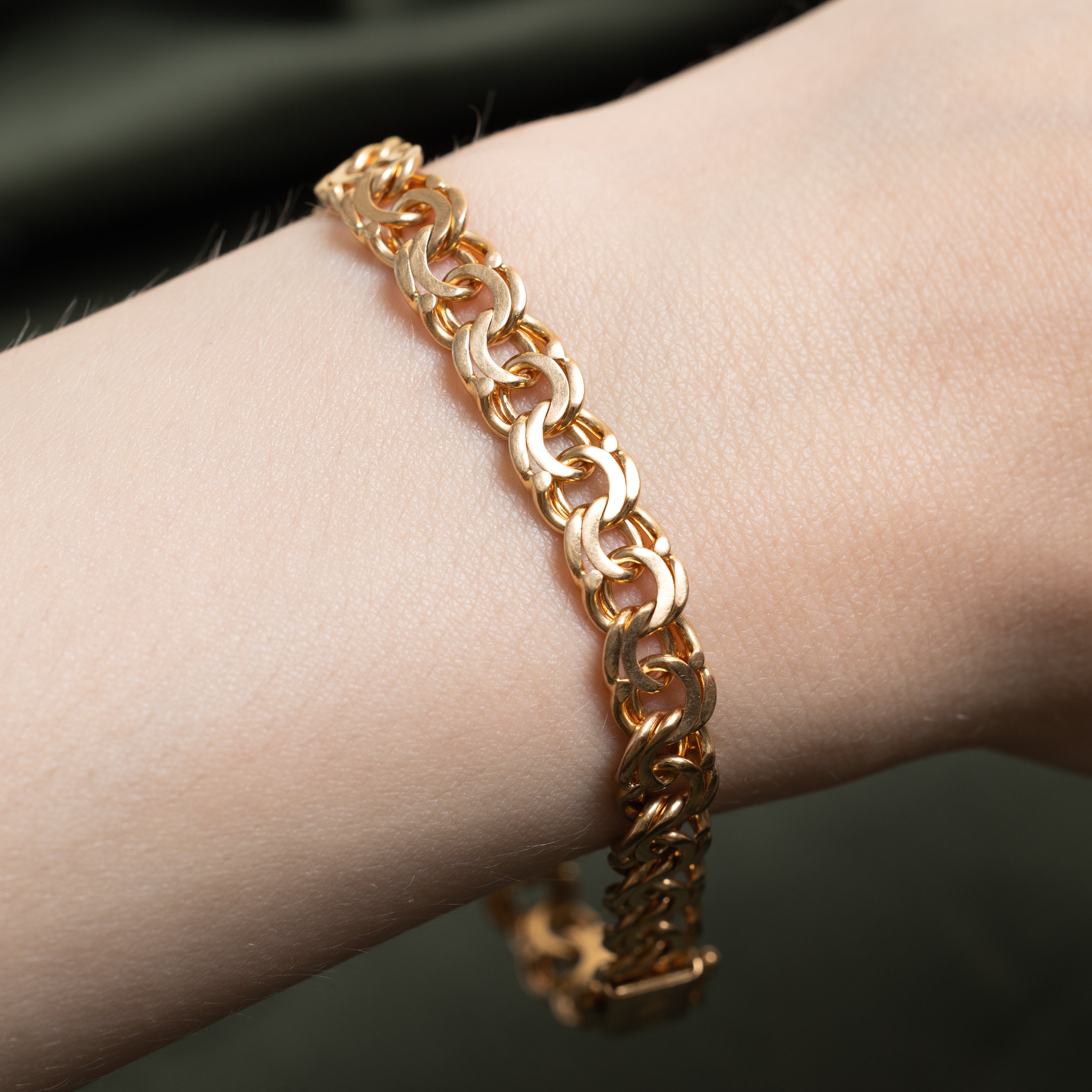 1961 Stockholm 18k Yellow Gold Double Link Bracelet | 7.75"