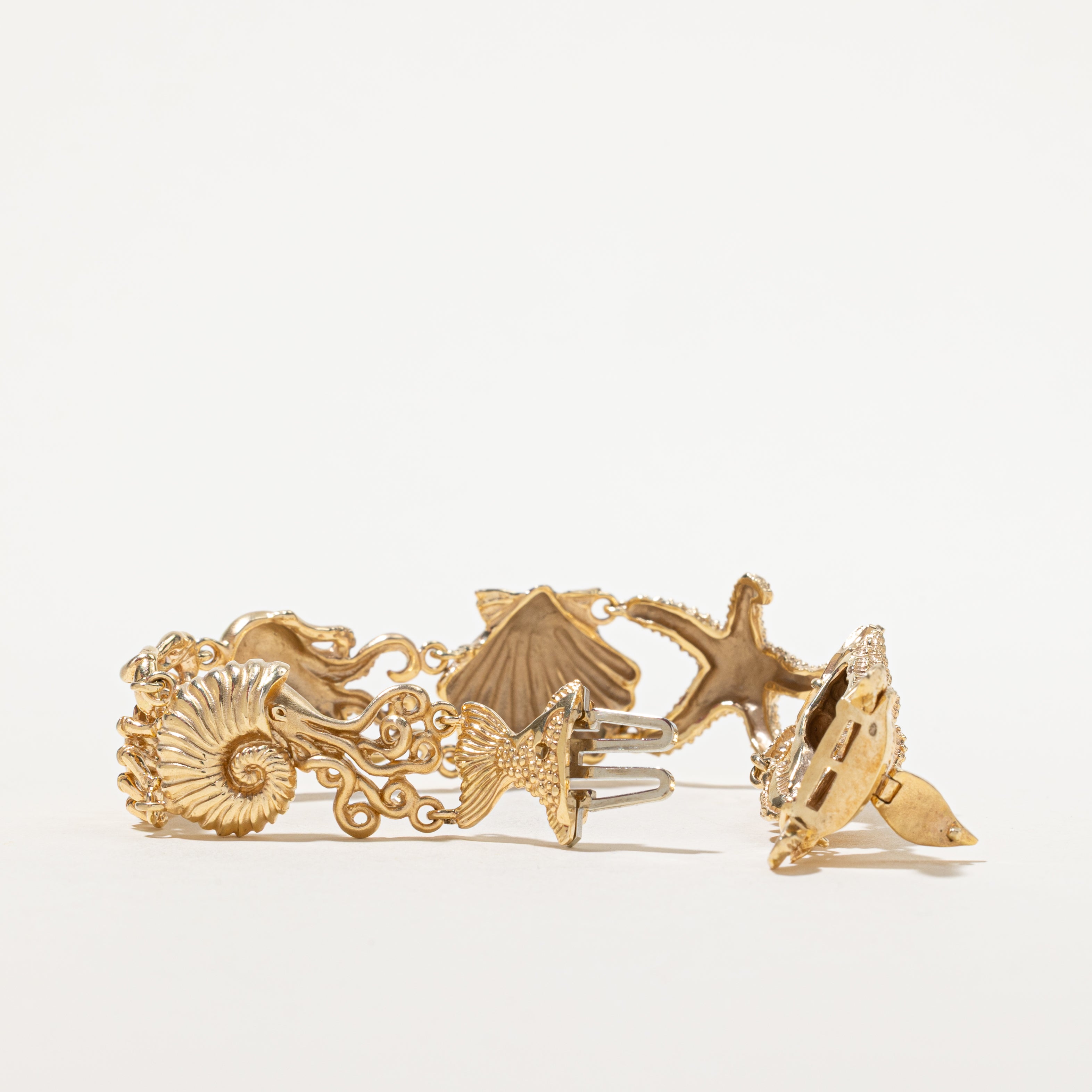 14k Yellow Gold Nautical Sea Life Bracelet | 6"